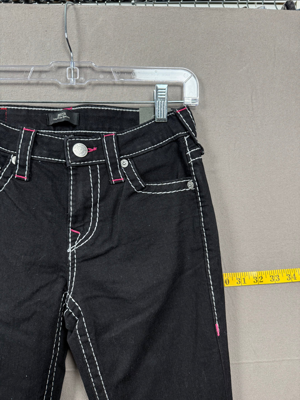 NWT True Religion Becca Multi Stitch Flap Bootcut Jeans