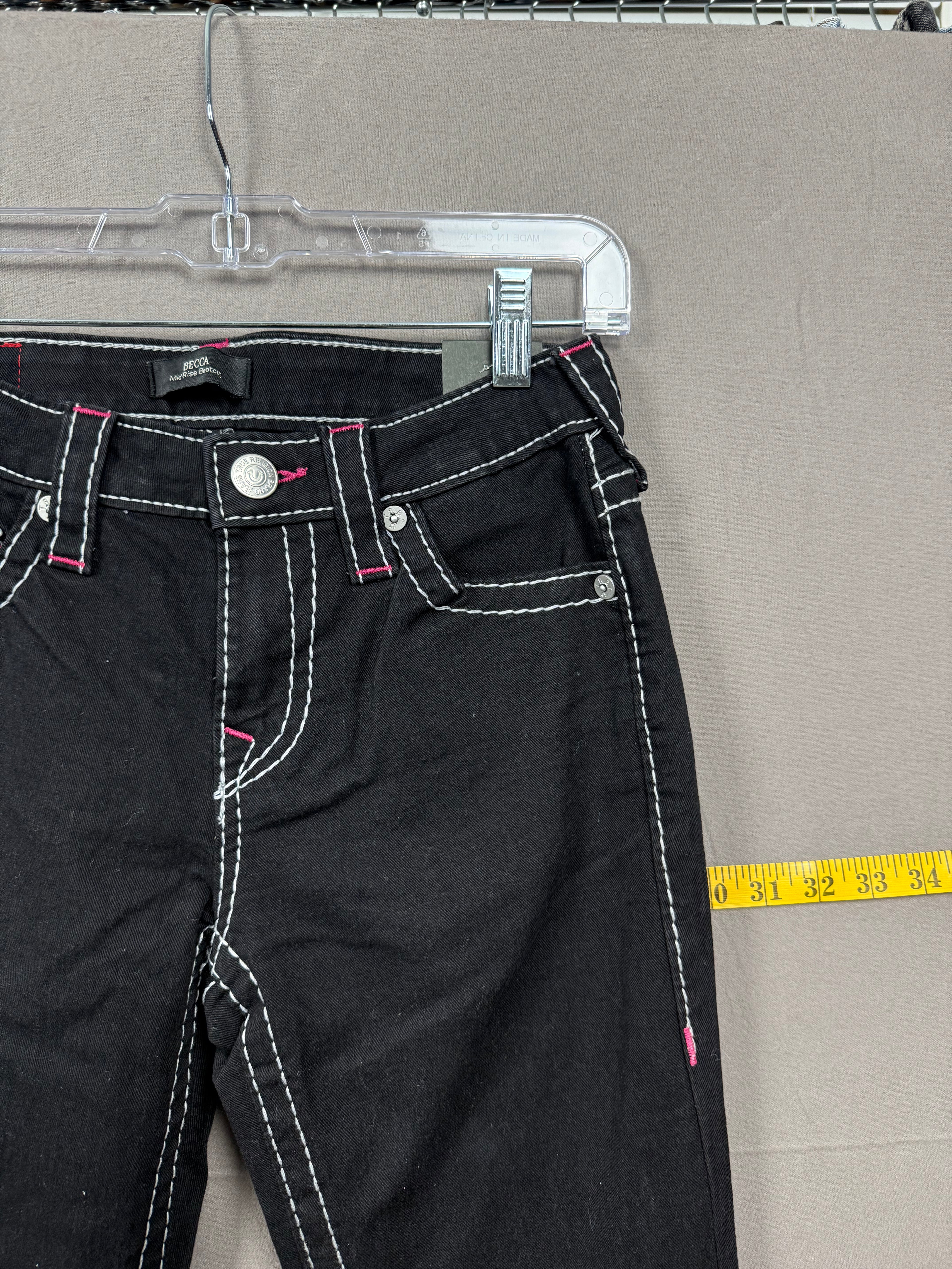 NWT True Religion Becca Multi Stitch Flap Bootcut Jeans