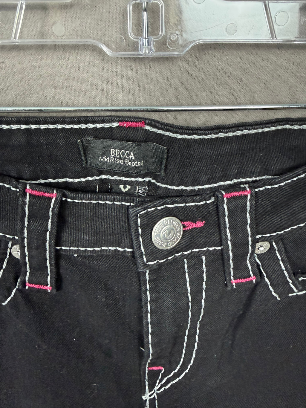 NWT True Religion Becca Multi Stitch Flap Bootcut Jeans