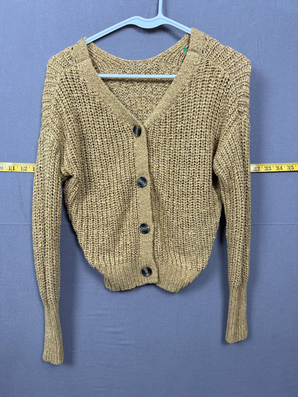 Vintage Mustard Slouchy Button-Down Cardigan