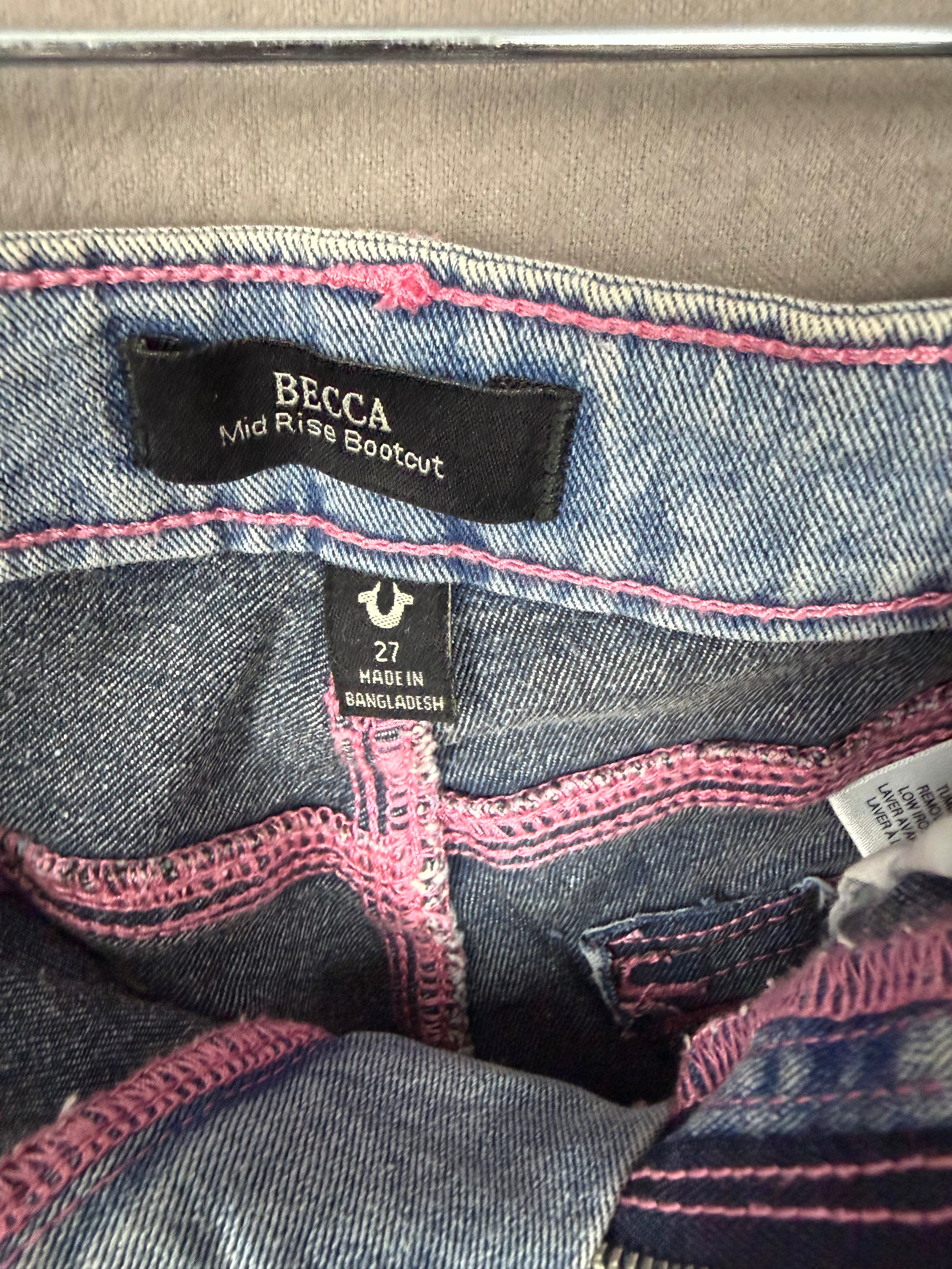 NWT True Religion Becca Big T Mid-Rise Bootcut Jeans