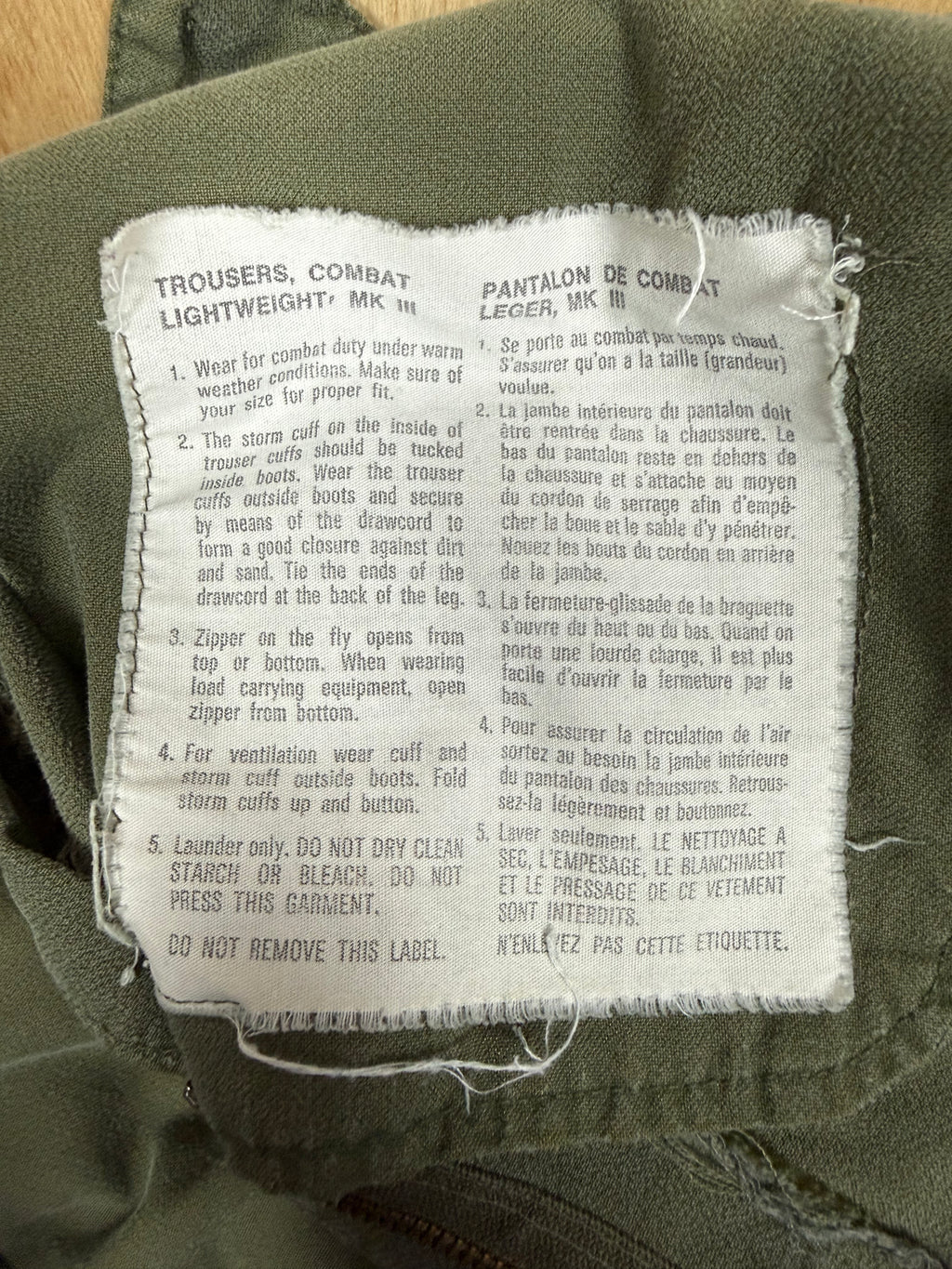 Vintage MK III Military Combat Trousers