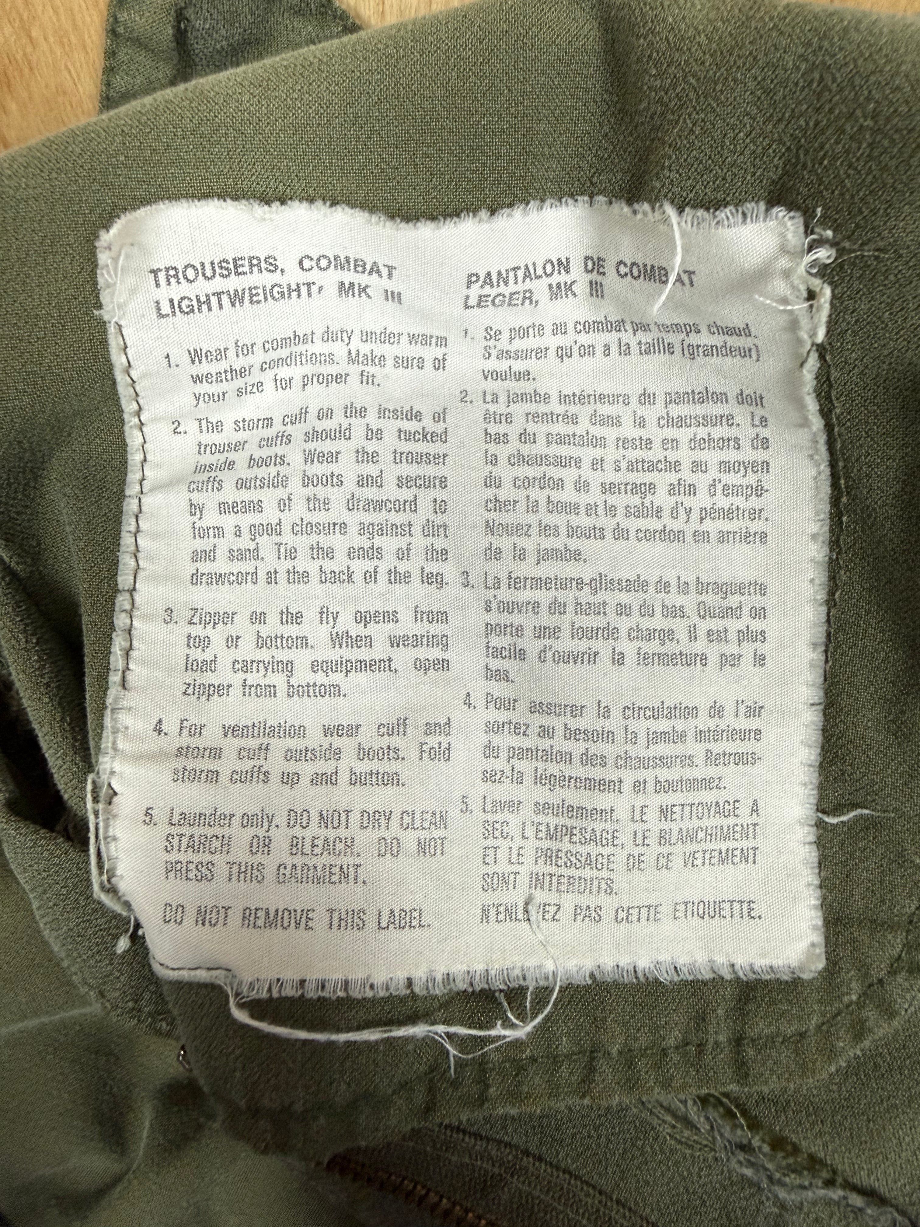 Vintage MK III Military Combat Trousers