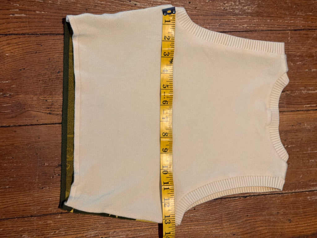Vintage De Blanc Sunflower Landscape Knit Crop Top Made in USA Retro 70s Style