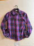 L.L.Bean Purple Red Black Plaid Flannel Button-Up Shirt – Relaxed Fit