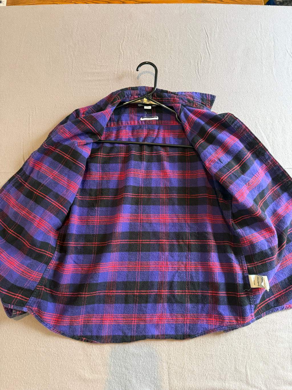 L.L.Bean Purple Red Black Plaid Flannel Button-Up Shirt – Relaxed Fit