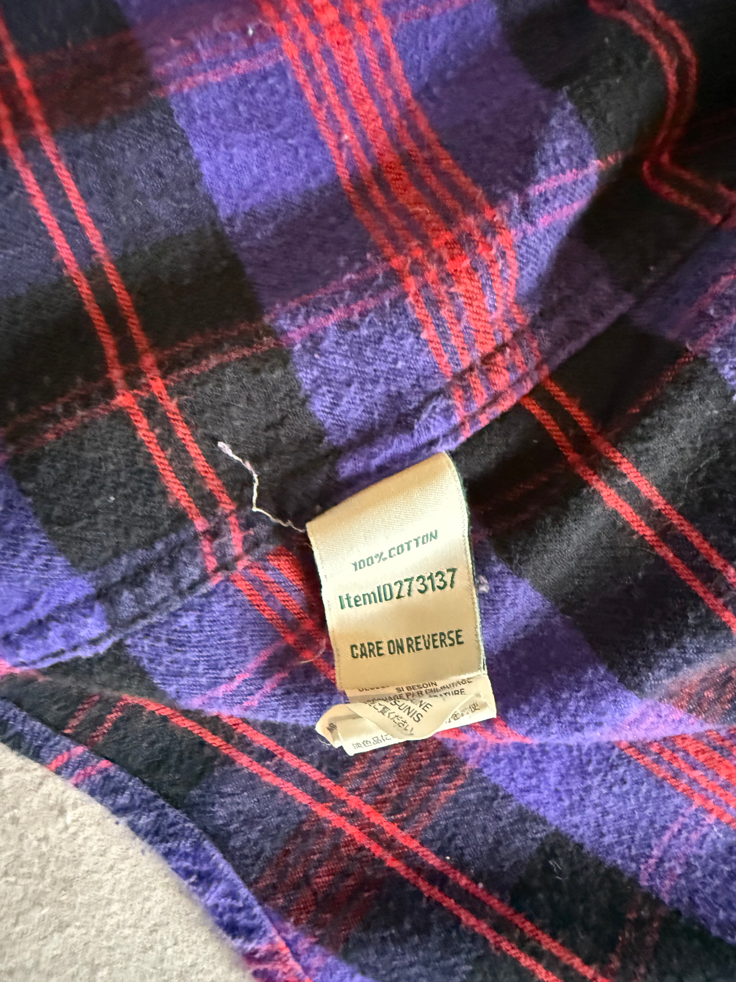 L.L.Bean Purple Red Black Plaid Flannel Button-Up Shirt – Relaxed Fit