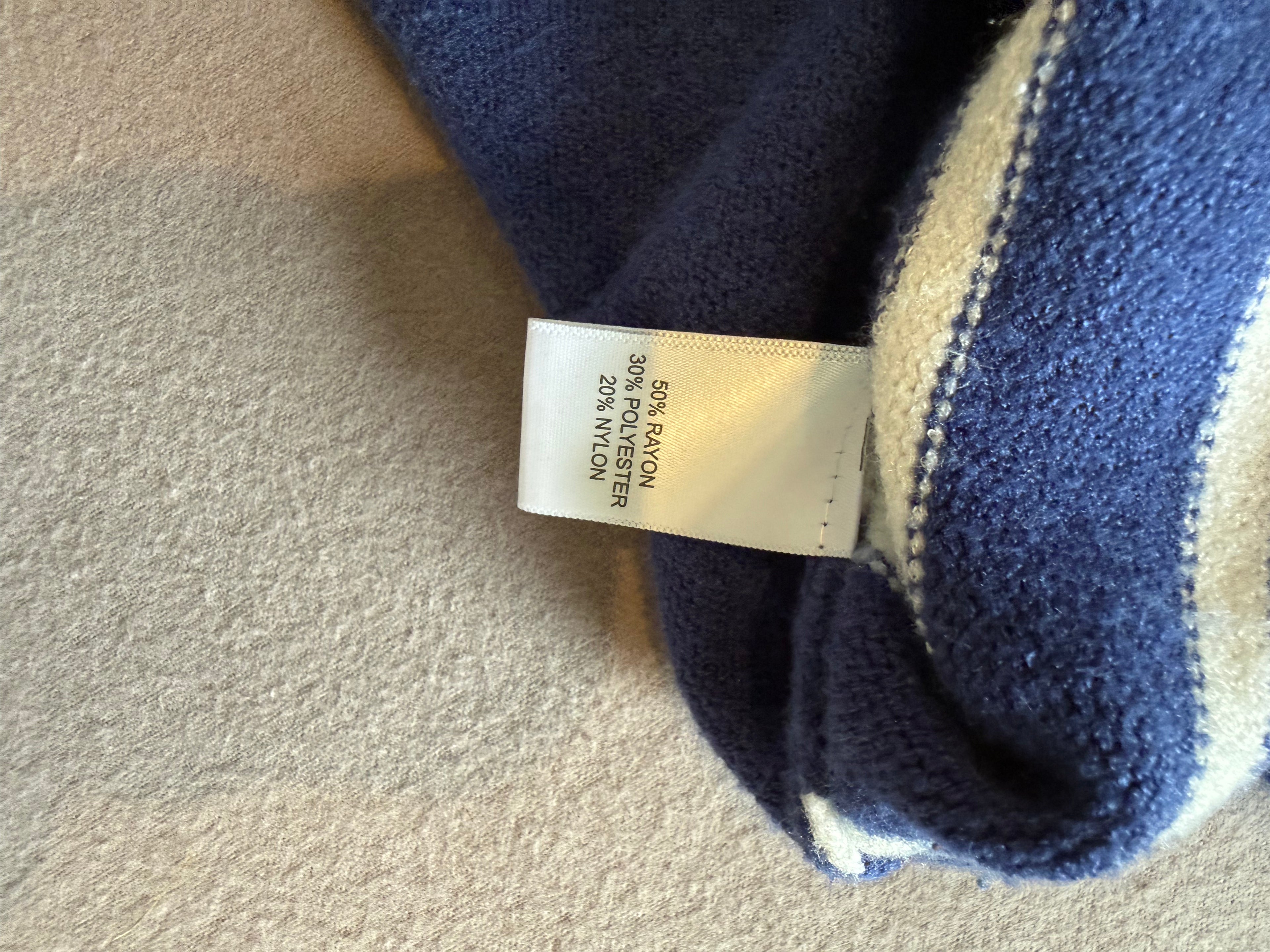 Kerri Rosenthal XO KR Navy & Cream Striped Knit Turtleneck Sweater – Size S