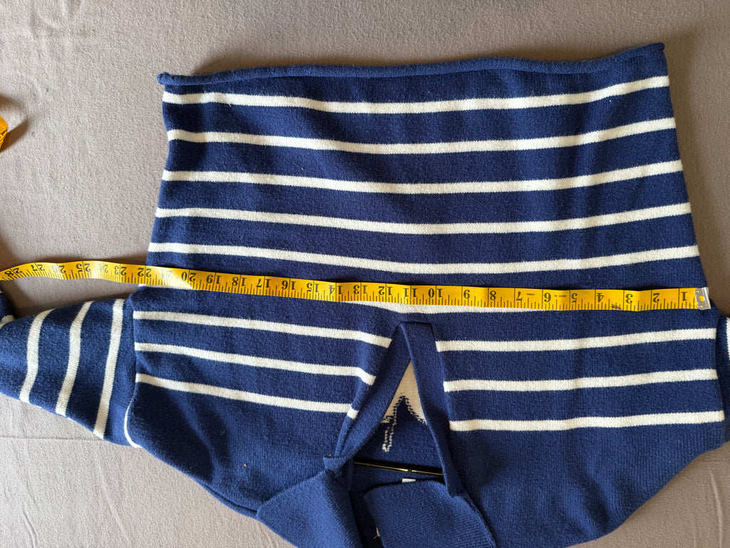 Kerri Rosenthal XO KR Navy & Cream Striped Knit Turtleneck Sweater – Size S