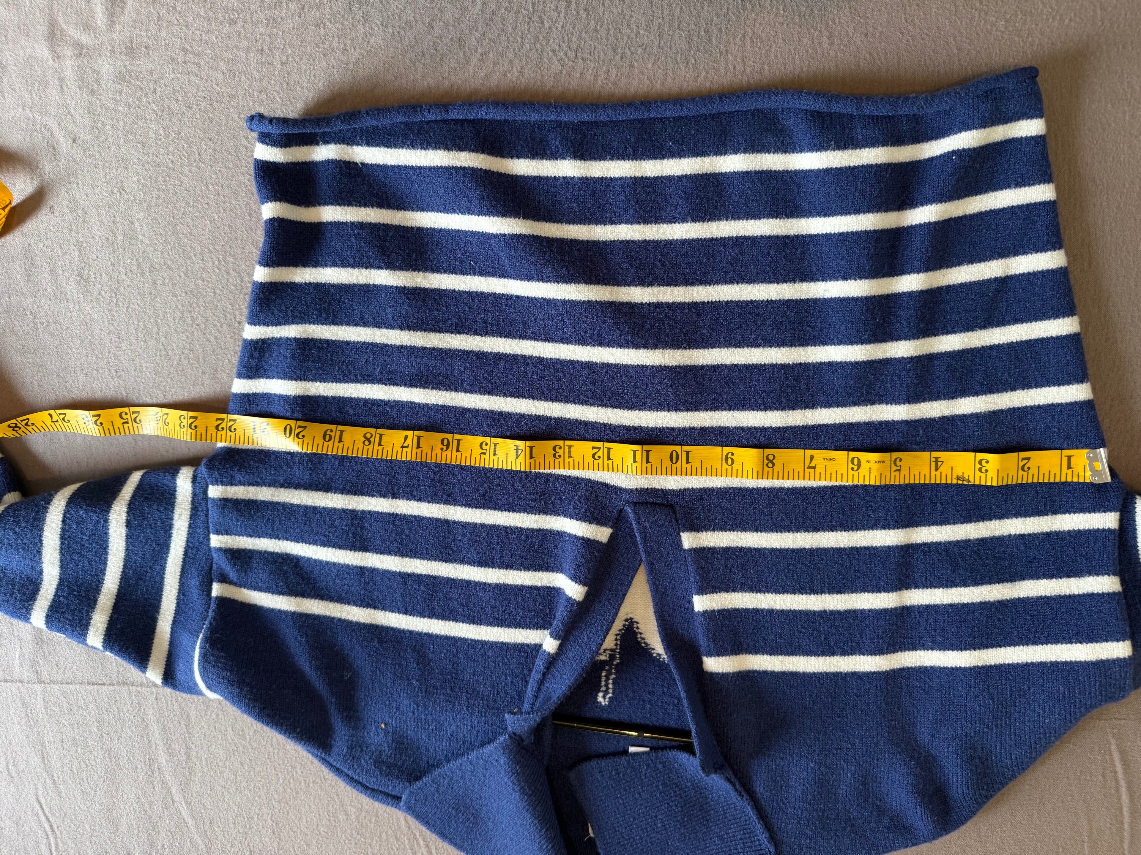 Kerri Rosenthal XO KR Navy & Cream Striped Knit Turtleneck Sweater – Size S