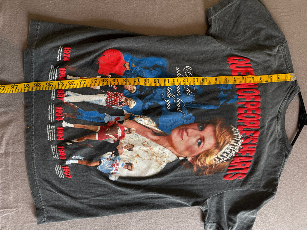 Princess Diana Queen of People’s Hearts Oversized Graphic Tee – Washed Charcoal