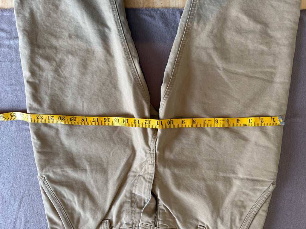 Eddie Bauer Fleece-Lined Khaki Utility Pants – Tan Relaxed Straight Leg – 34x32