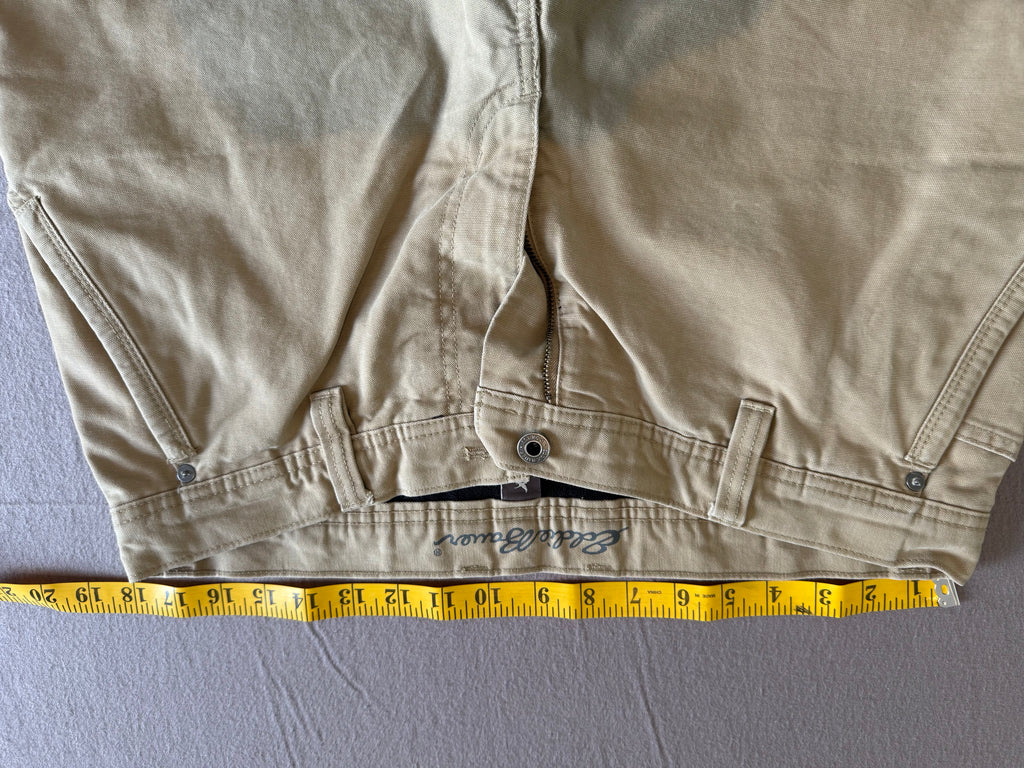 Eddie Bauer Fleece-Lined Khaki Utility Pants – Tan Relaxed Straight Leg – 34x32