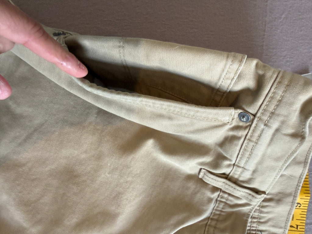 Eddie Bauer Fleece-Lined Khaki Utility Pants – Tan Relaxed Straight Leg – 34x32