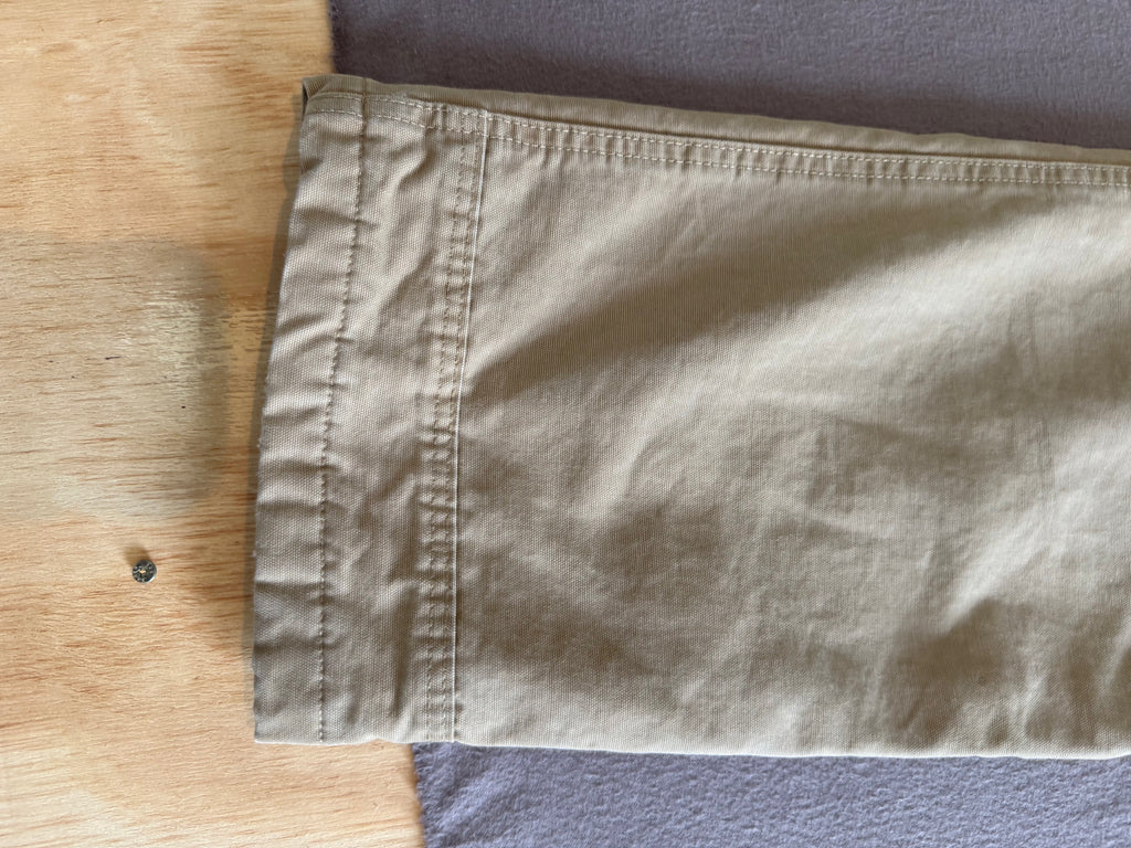 Eddie Bauer Fleece-Lined Khaki Utility Pants – Tan Relaxed Straight Leg – 34x32