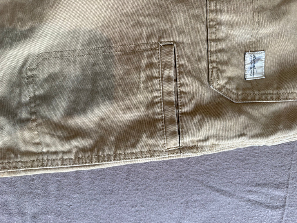 Eddie Bauer Fleece-Lined Khaki Utility Pants – Tan Relaxed Straight Leg – 34x32