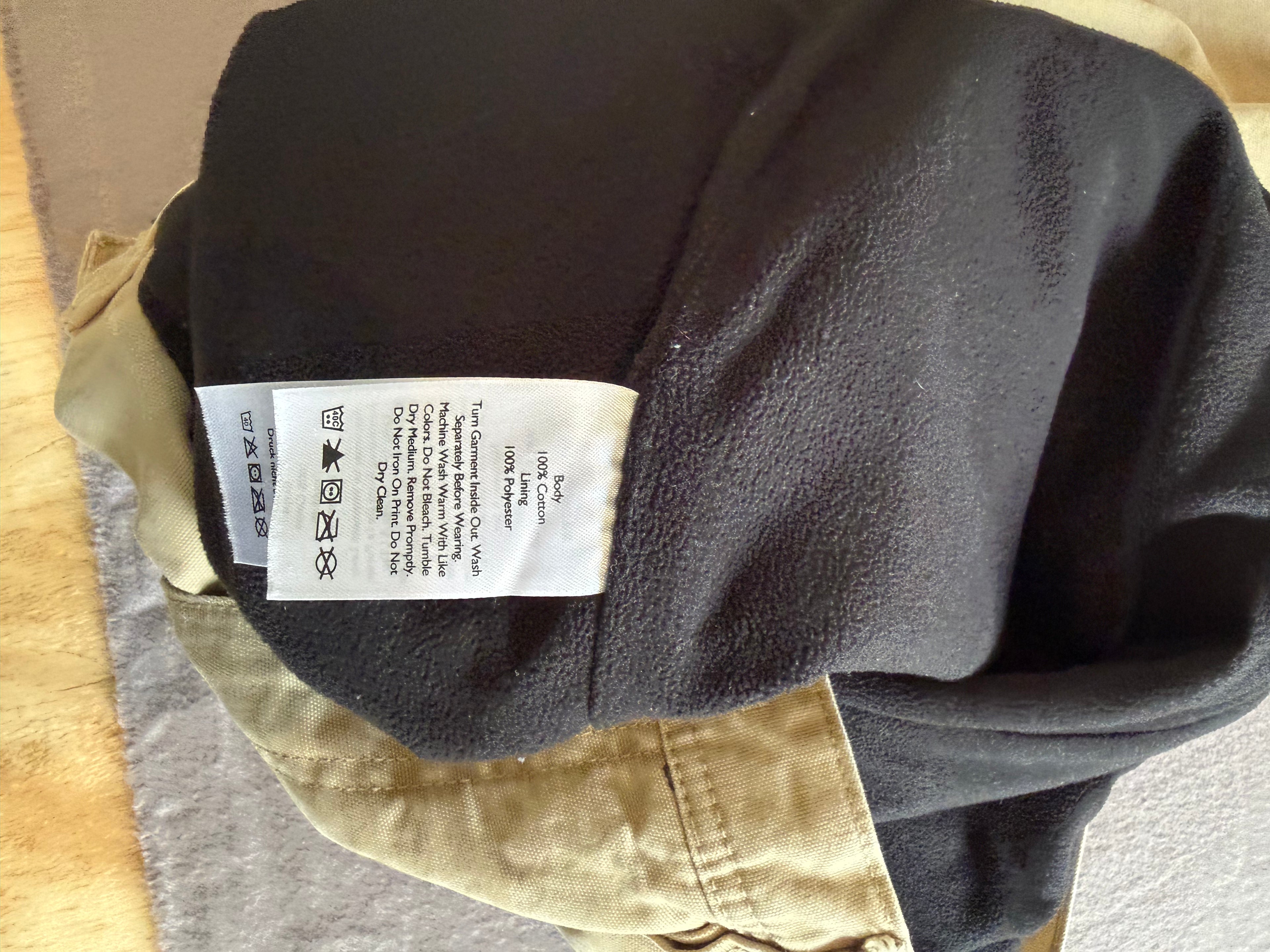 Eddie Bauer Fleece-Lined Khaki Utility Pants – Tan Relaxed Straight Leg – 34x32