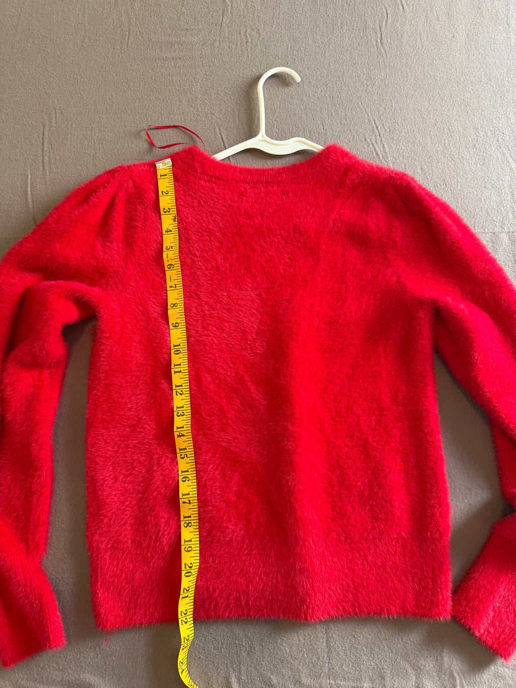 Bailey/44 Red Fuzzy Knit Cardigan with Gold Heart Buttons – Size Small