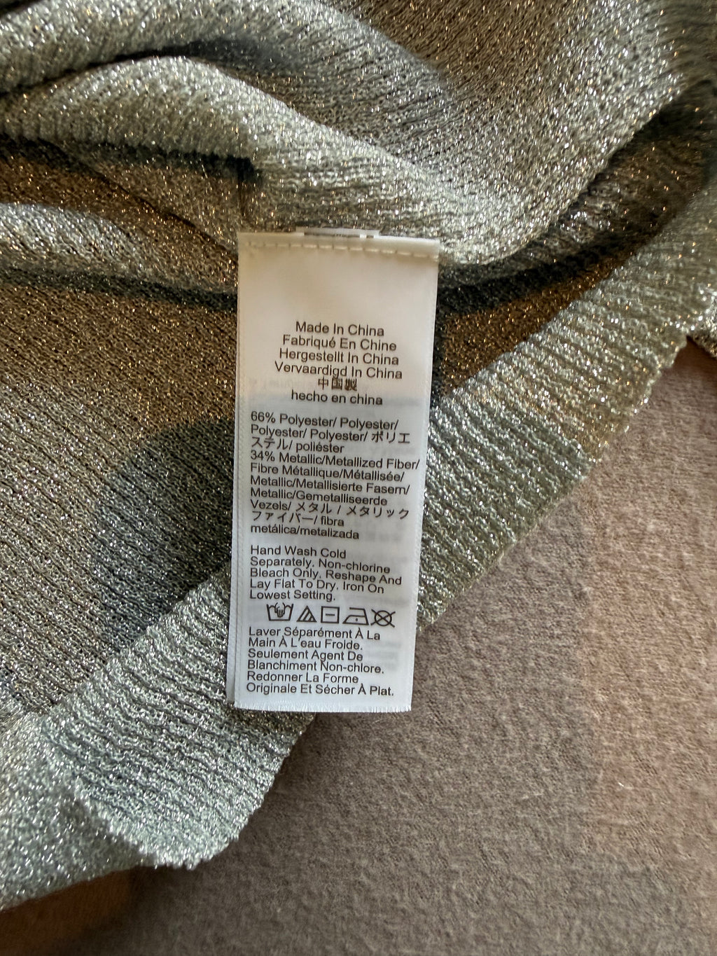 J.Crew Metallic Silver Ribbed Henley Long Sleeve Top – Size Small