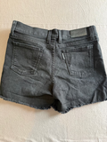 Harley-Davidson Black Denim Cutoff Shorts Size 26 Raw Hem Biker Moto
