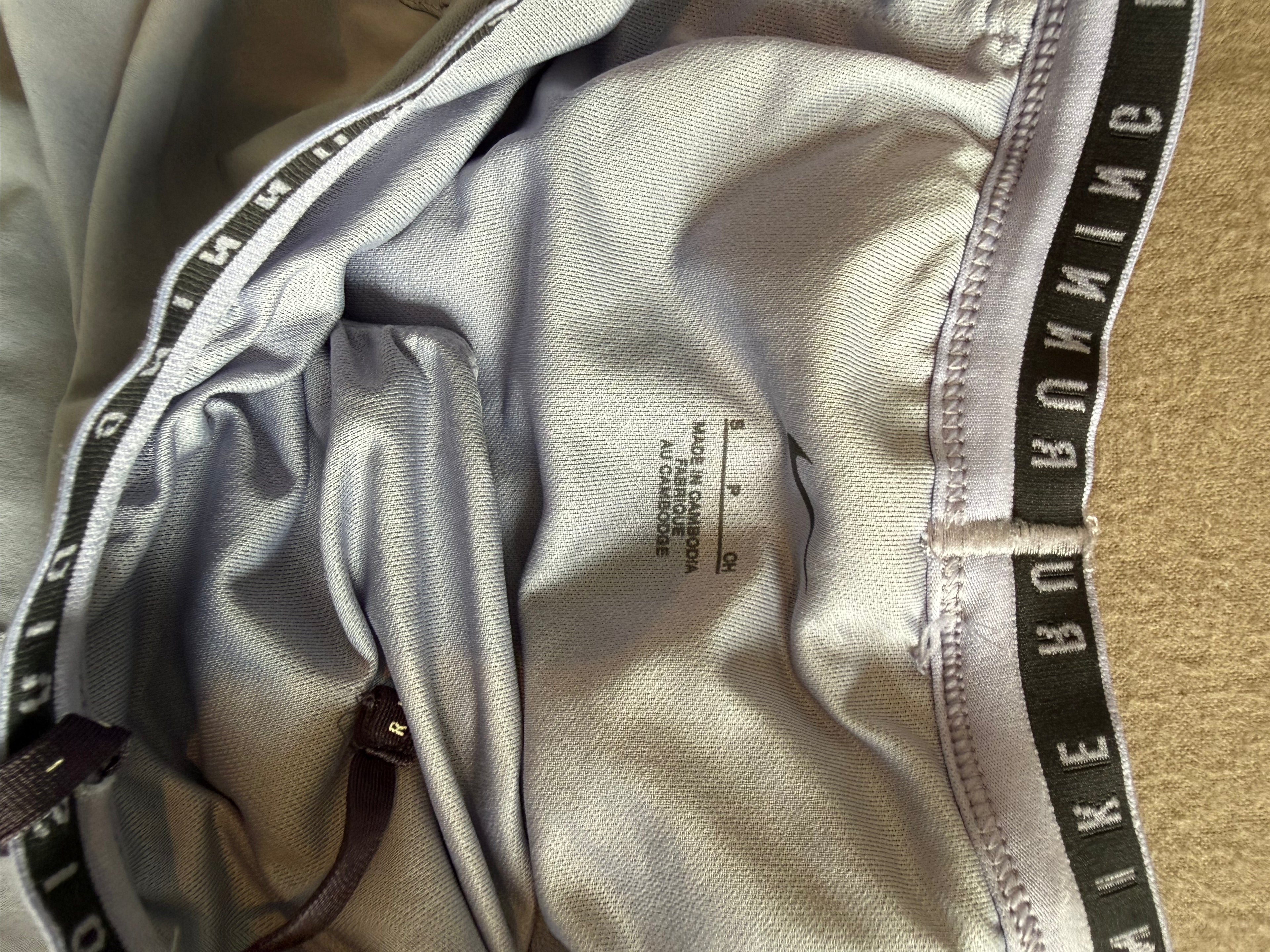 Nike Running Division Dri-FIT Shorts – Light Gray / Lavender – Size Small