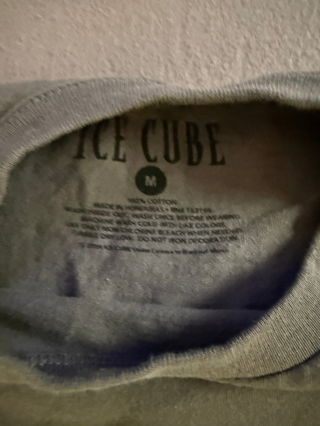 Ice Cube Graphic T-Shirt Gray Blue Logo Tee Size M