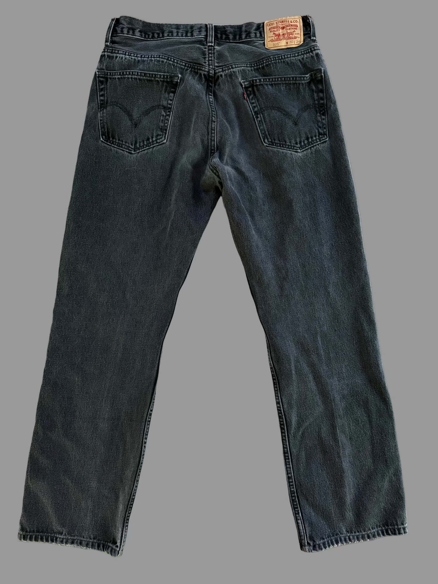 Levi’s 505 Black Washed Straight Leg Jeans – W36 L34