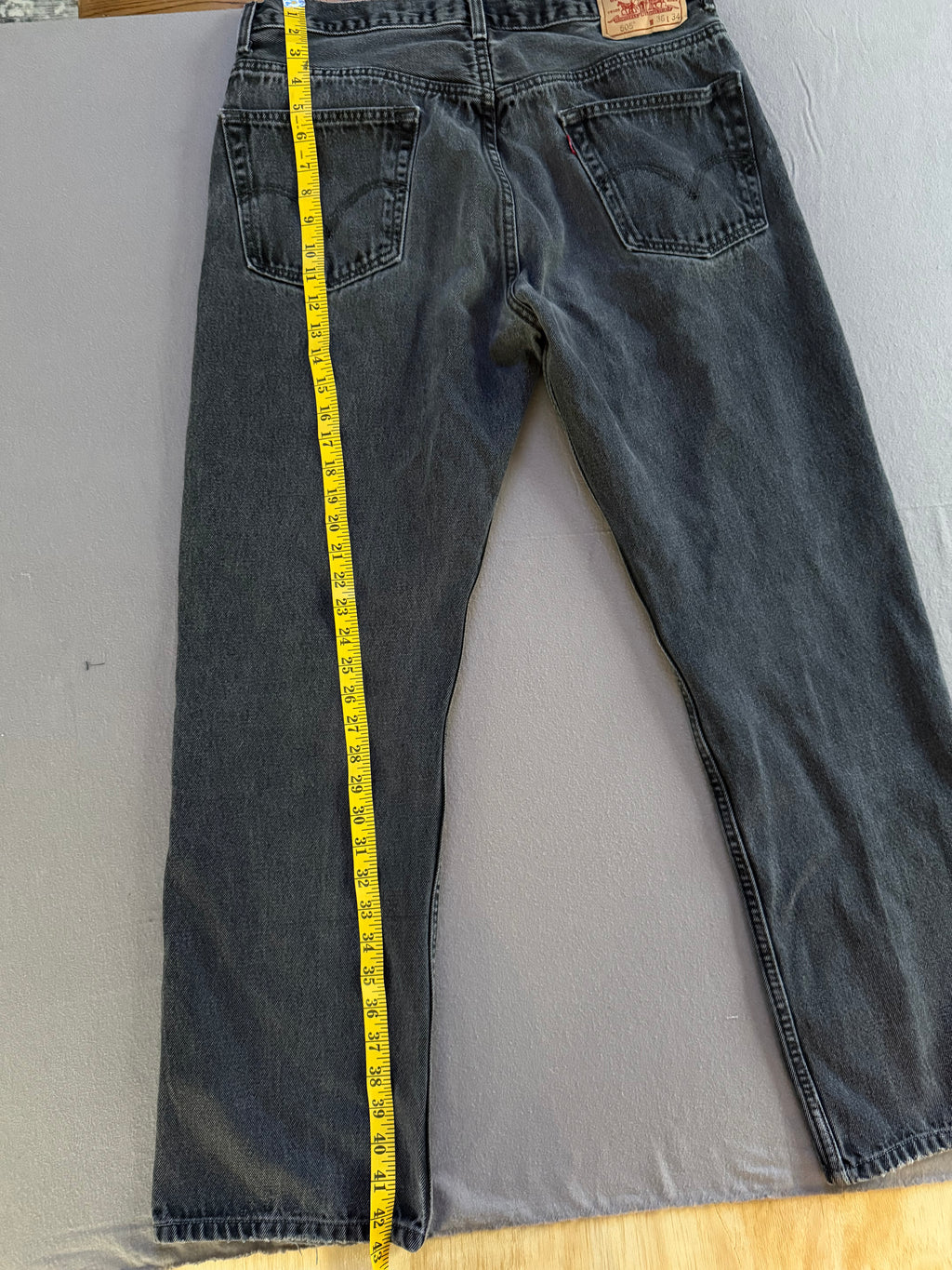 Levi’s 505 Black Washed Straight Leg Jeans – W36 L34