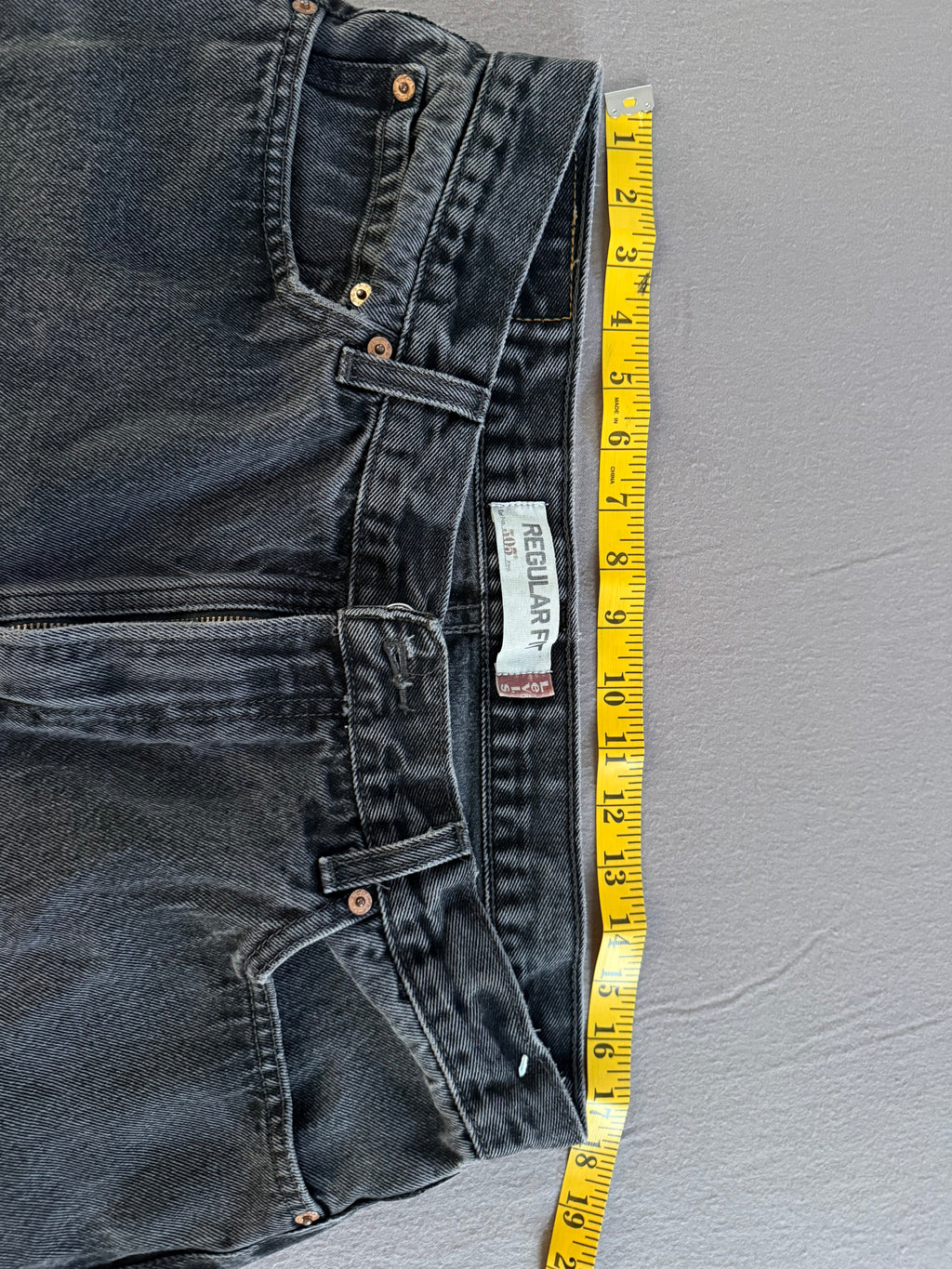 Levi’s 505 Black Washed Straight Leg Jeans – W36 L34