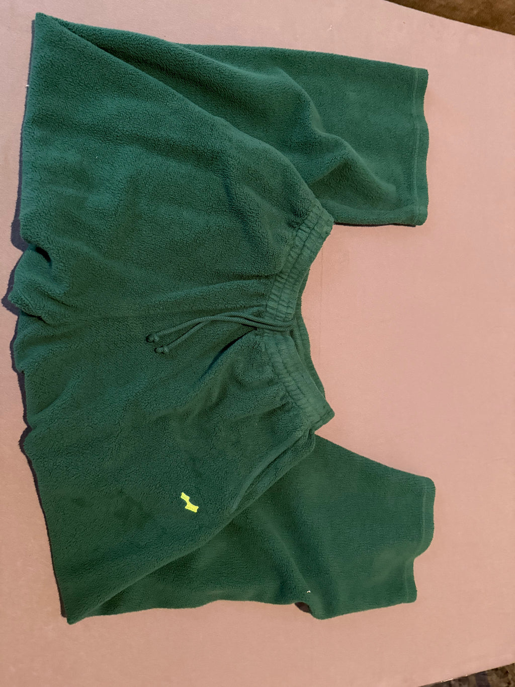 Skylark Forest Green Fleece Lounge Pants XL Made in USA Wide Leg