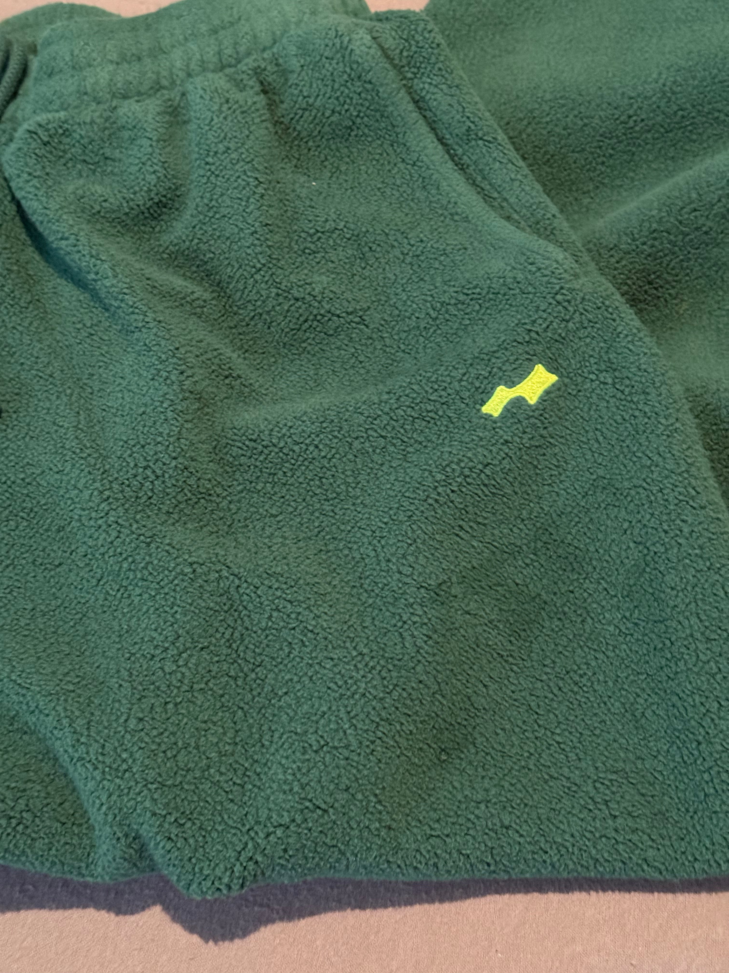 Skylark Forest Green Fleece Lounge Pants XL Made in USA Wide Leg