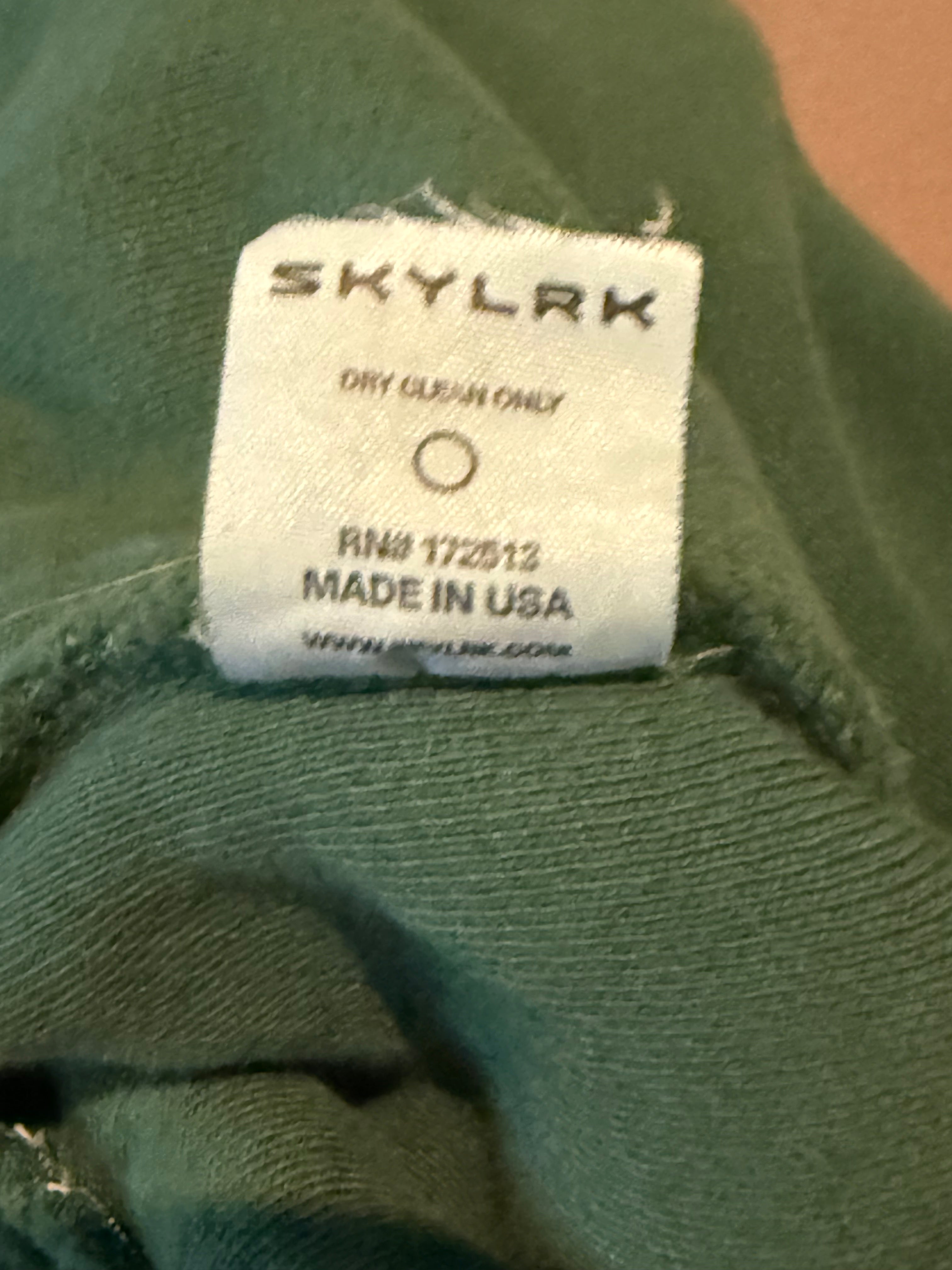 Skylark Forest Green Fleece Lounge Pants XL Made in USA Wide Leg