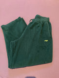Skylark Forest Green Fleece Lounge Pants XL Made in USA Wide Leg