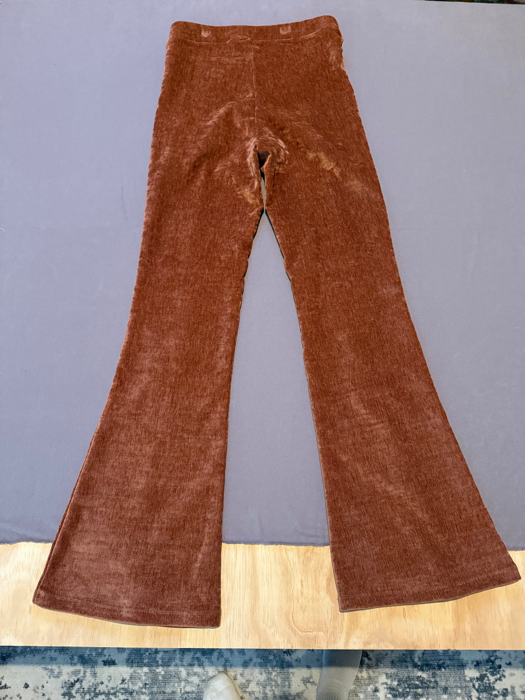 Love on a Hanger Brown Velour Flare Pants Size Medium Y2K Boho