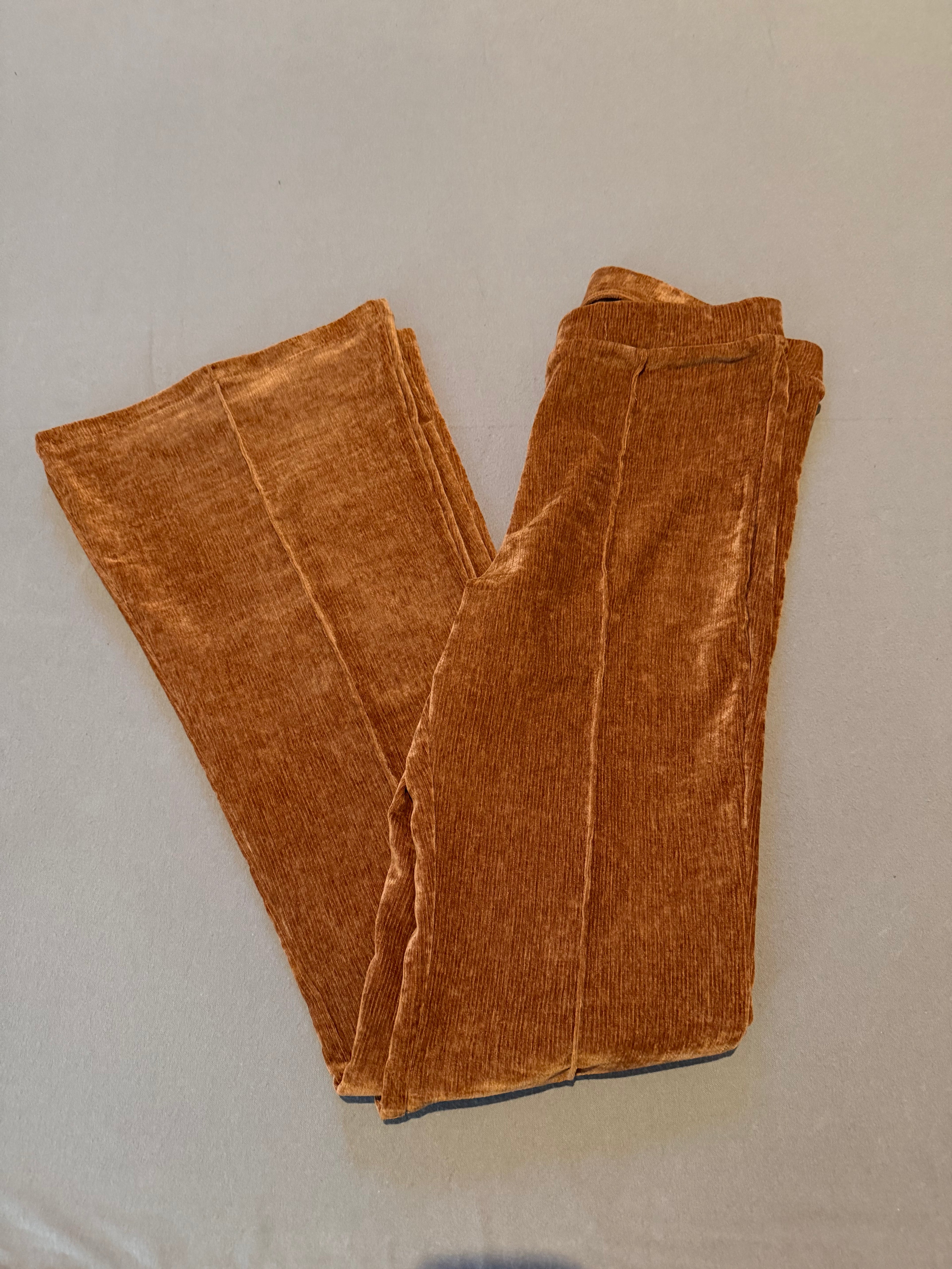 Love on a Hanger Brown Velour Flare Pants Size Medium Y2K Boho
