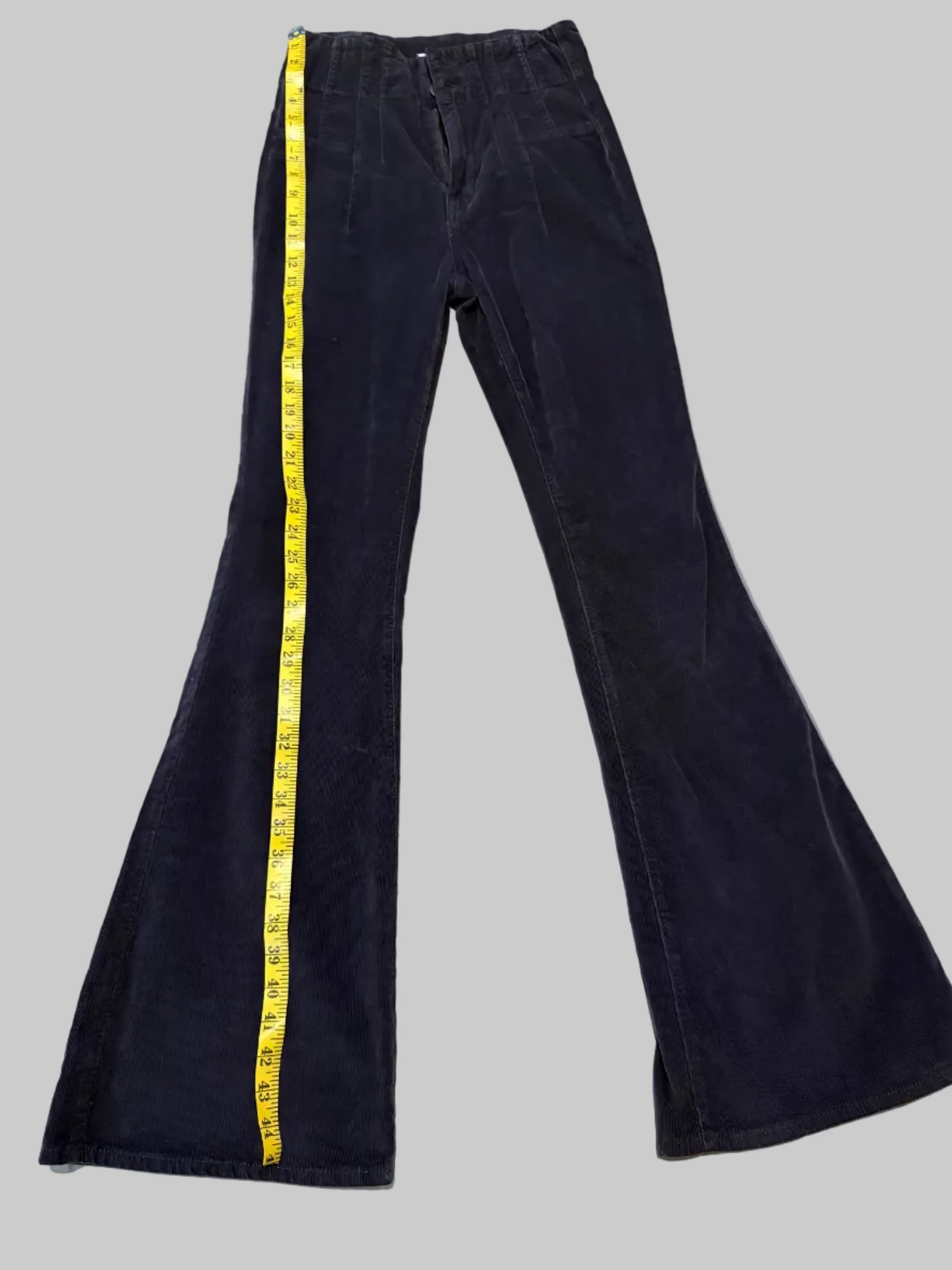 We The Free Black Corduroy Flare Pants Size 26 High Rise Boho Free People