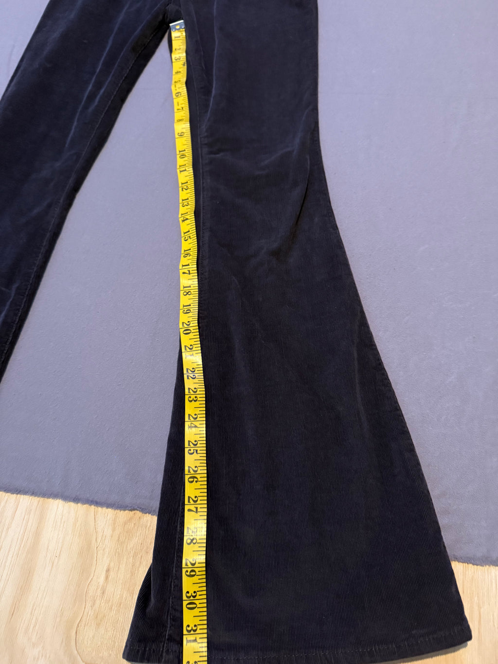 We The Free Black Corduroy Flare Pants Size 26 High Rise Boho Free People