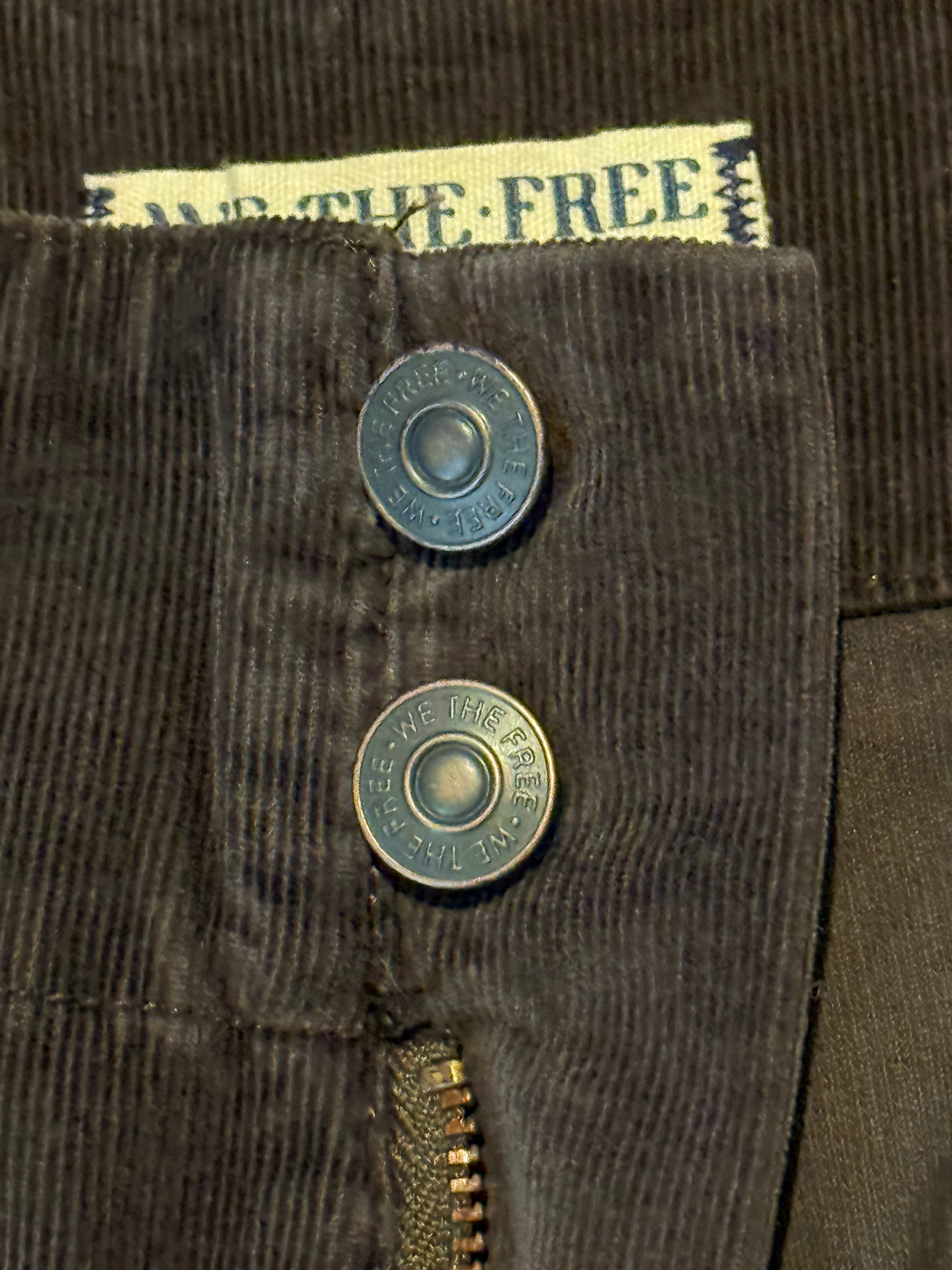 We The Free Black Corduroy Flare Pants Size 26 High Rise Boho Free People