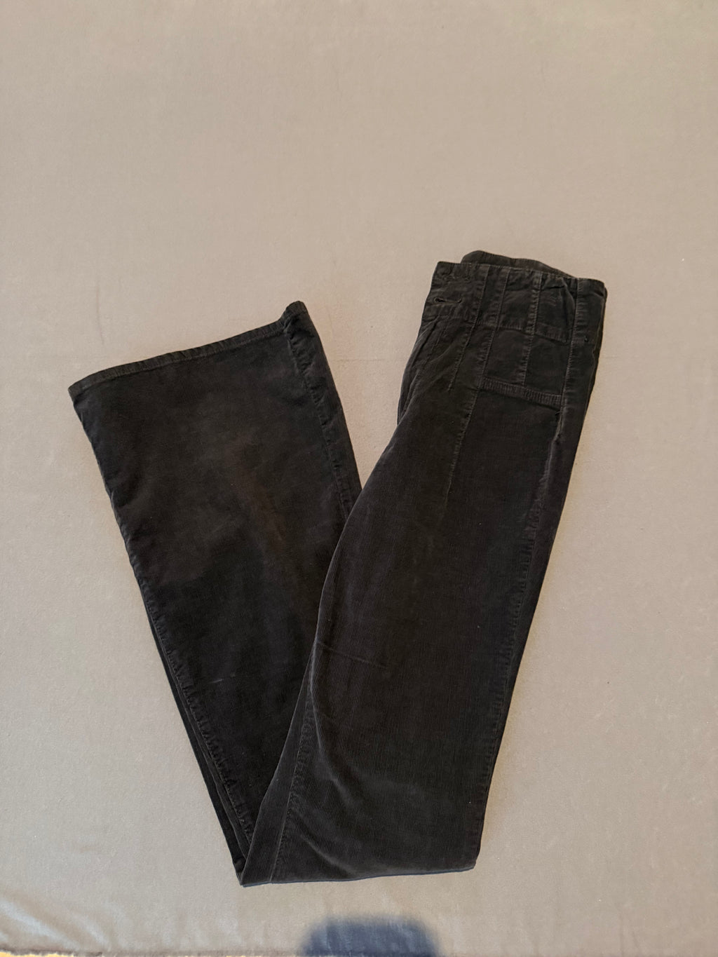 We The Free Black Corduroy Flare Pants Size 26 High Rise Boho Free People