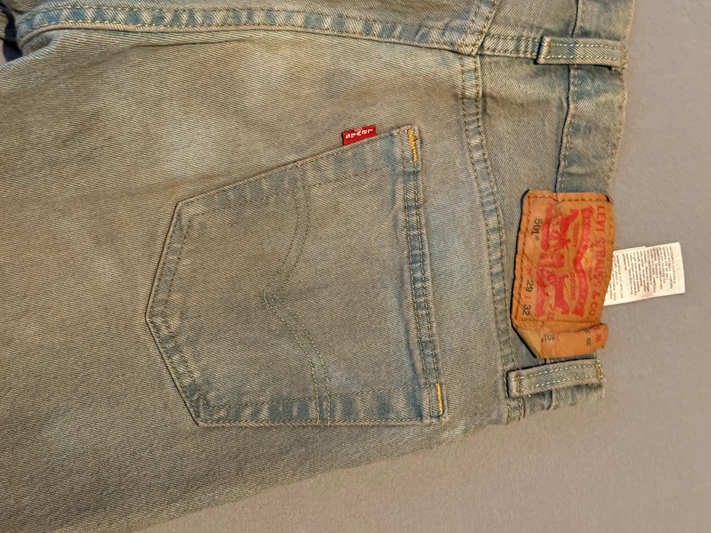 Levi’s 501 Original Fit Jeans W29 L32 Gray Wash Button Fly Straight Leg Denim