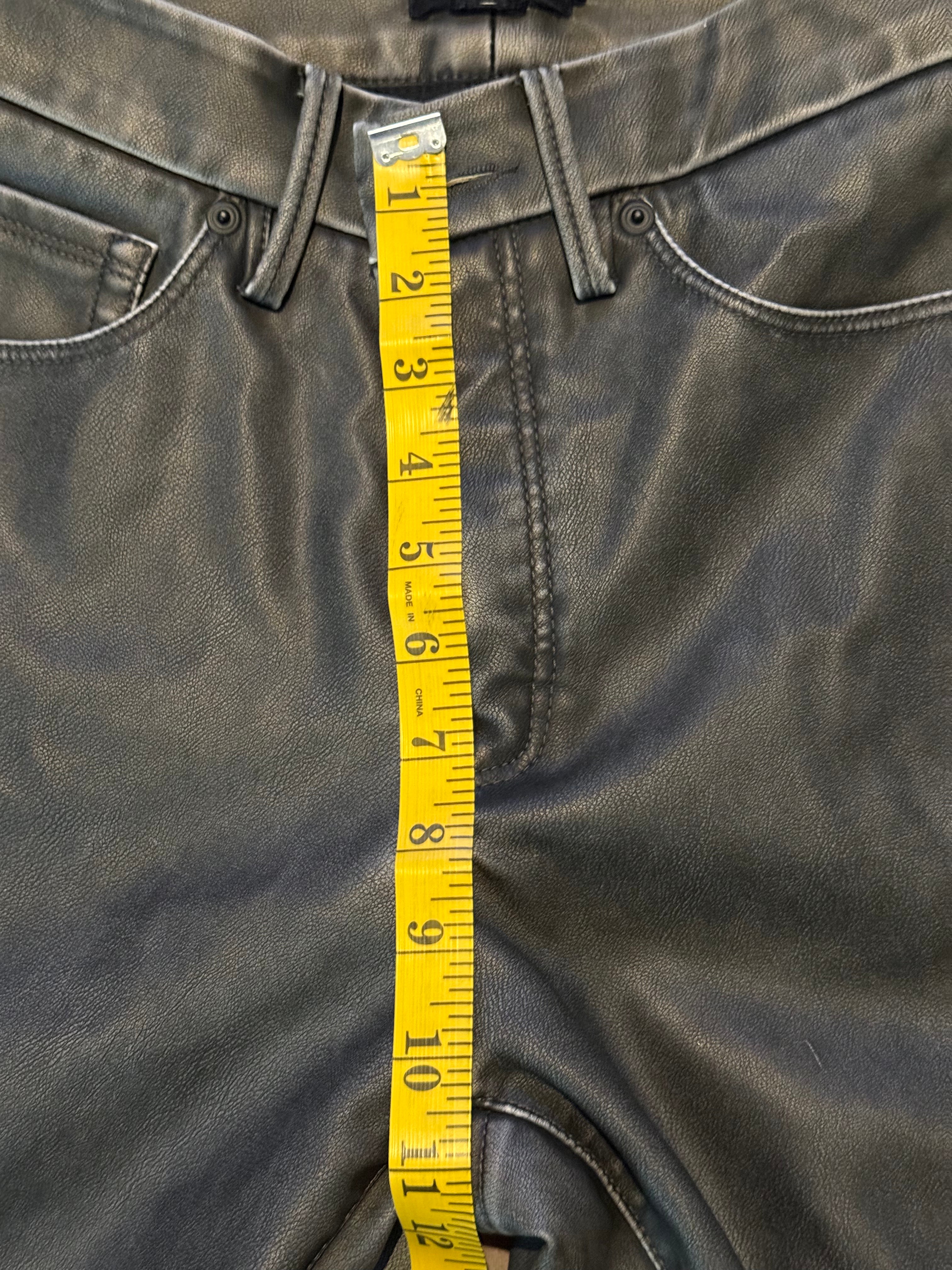 Good American Black Faux Leather Flare Pants Jeans Size 2 / 26 High Rise