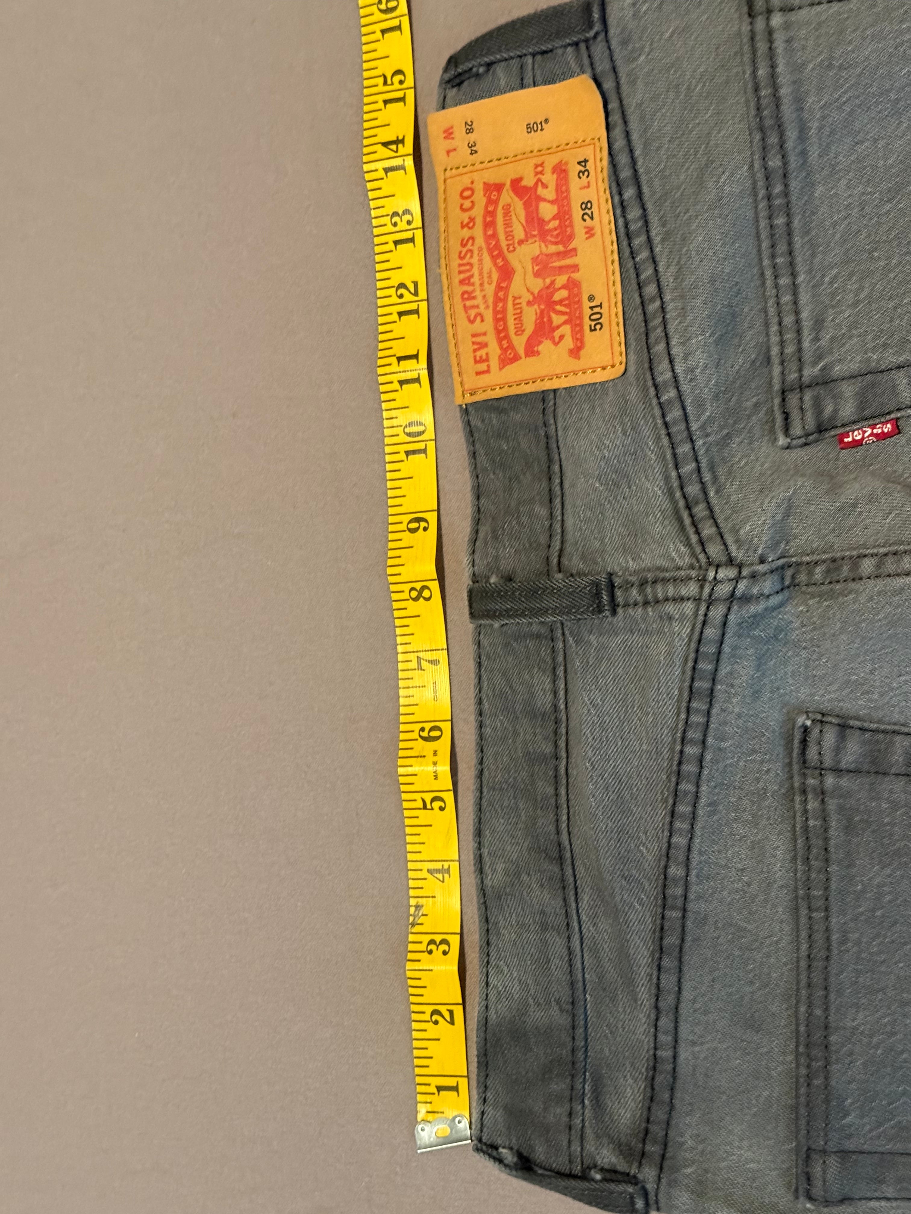 Levi’s 501 Original Jeans W28 L34 – Faded Charcoal Black Straight Leg Denim