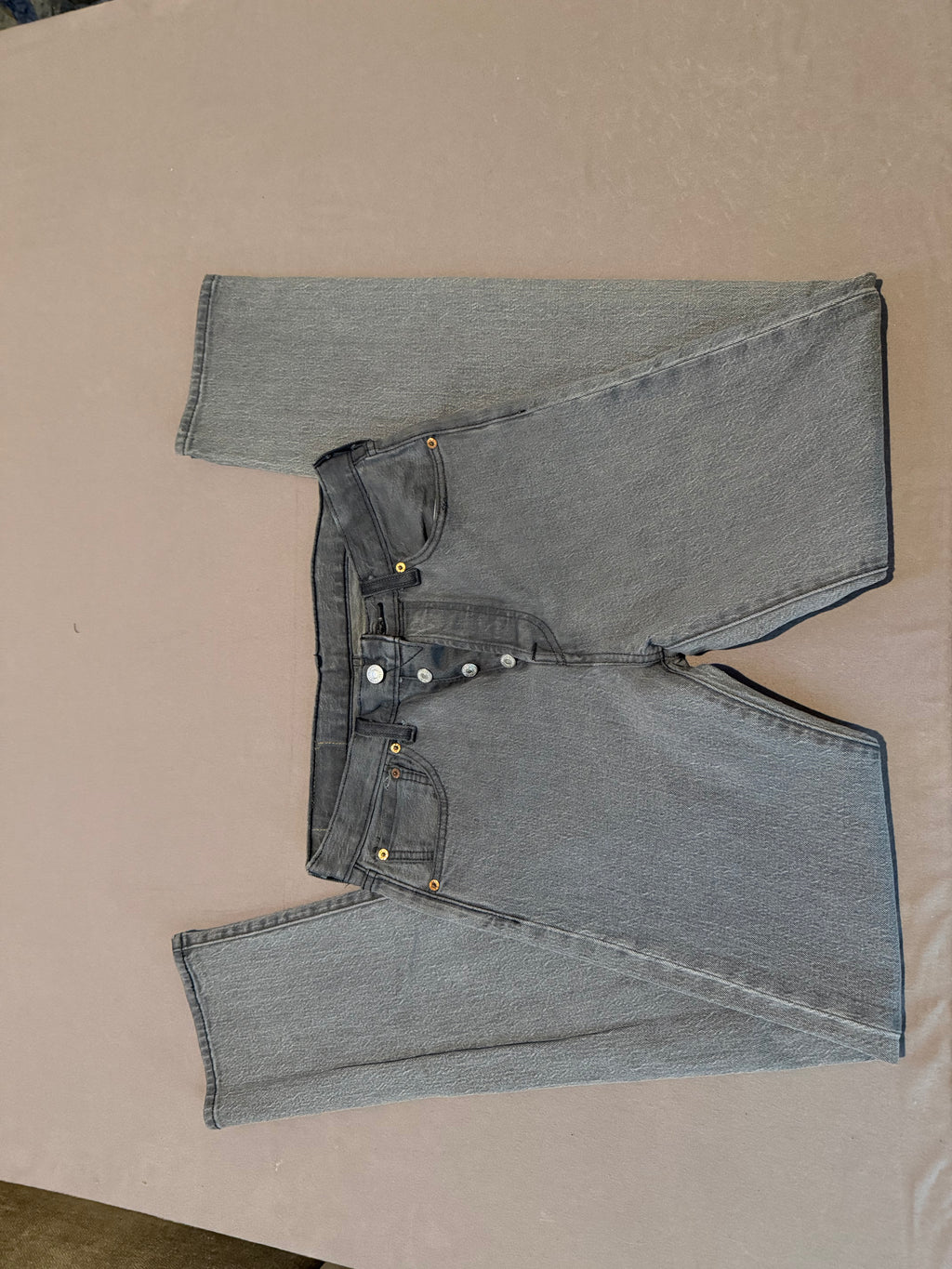 Levi’s 501 Original Jeans W28 L34 – Faded Charcoal Black Straight Leg Denim
