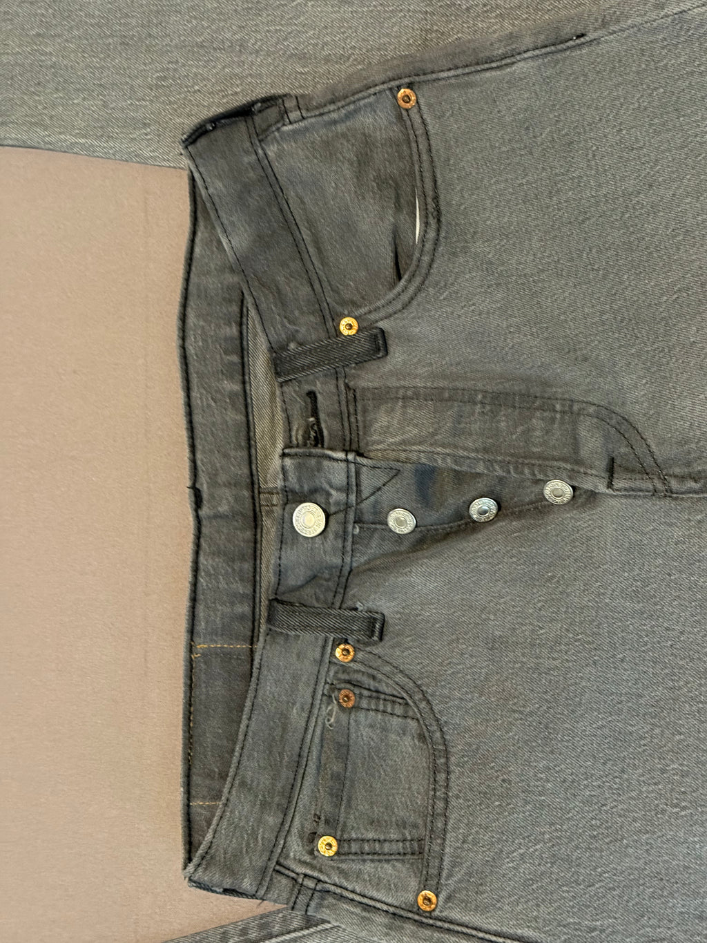 Levi’s 501 Original Jeans W28 L34 – Faded Charcoal Black Straight Leg Denim