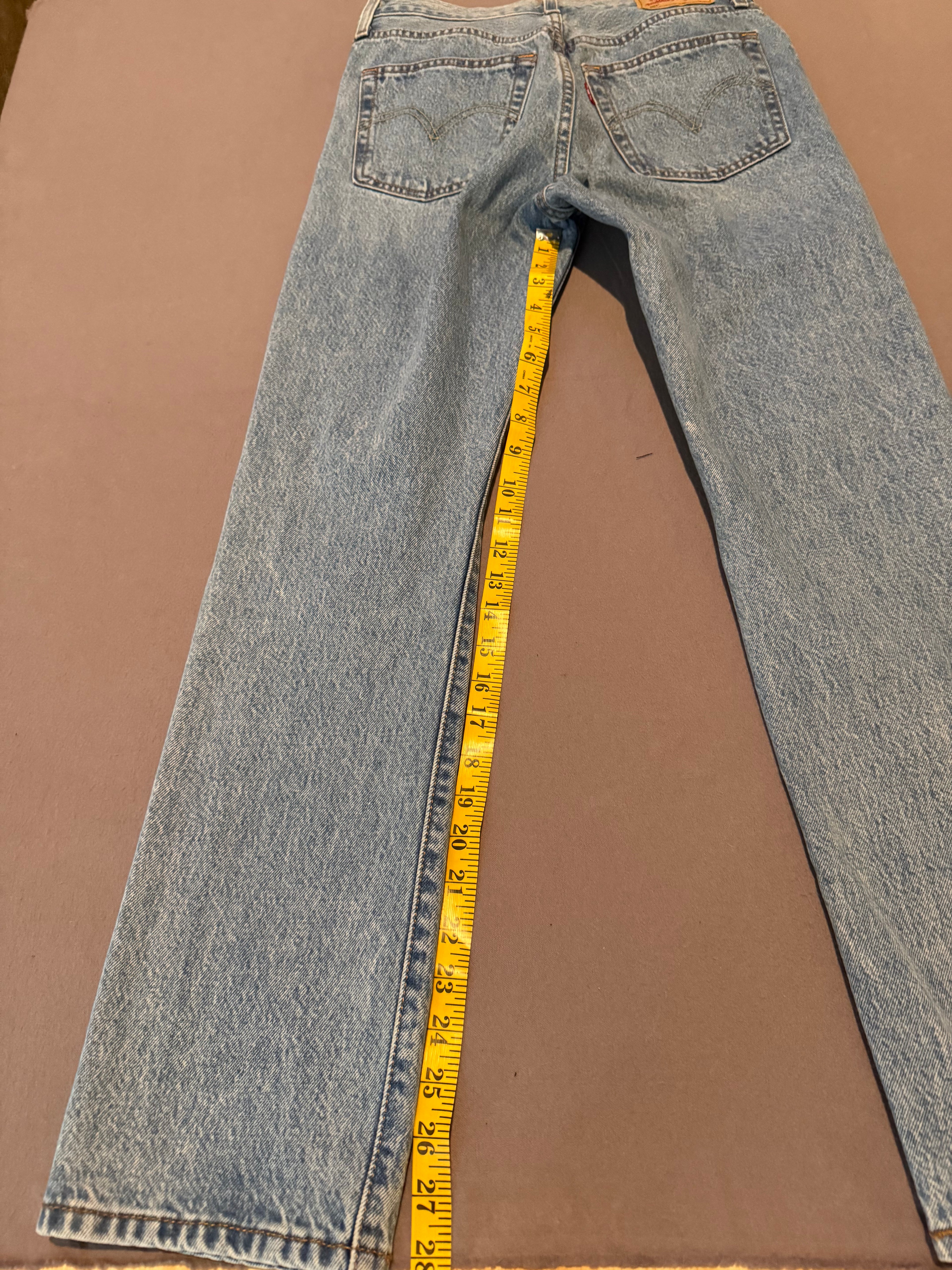 Levi’s Premium 501 Distressed Light Wash Straight Leg Jeans – Women’s