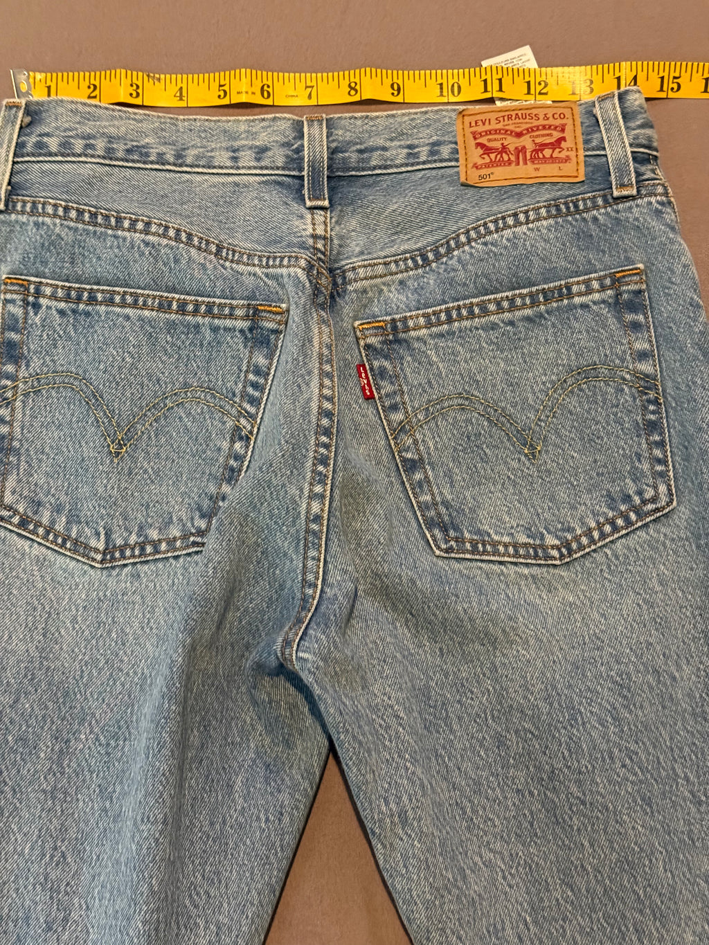 Levi’s Premium 501 Distressed Light Wash Straight Leg Jeans – Women’s