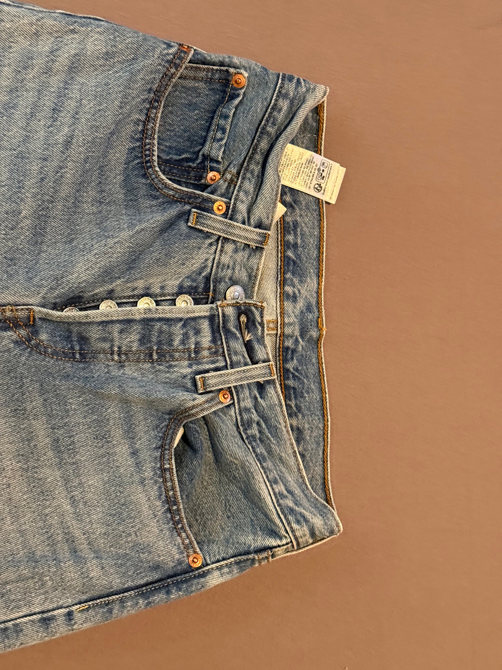 Levi’s Premium 501 Distressed Light Wash Straight Leg Jeans – Women’s