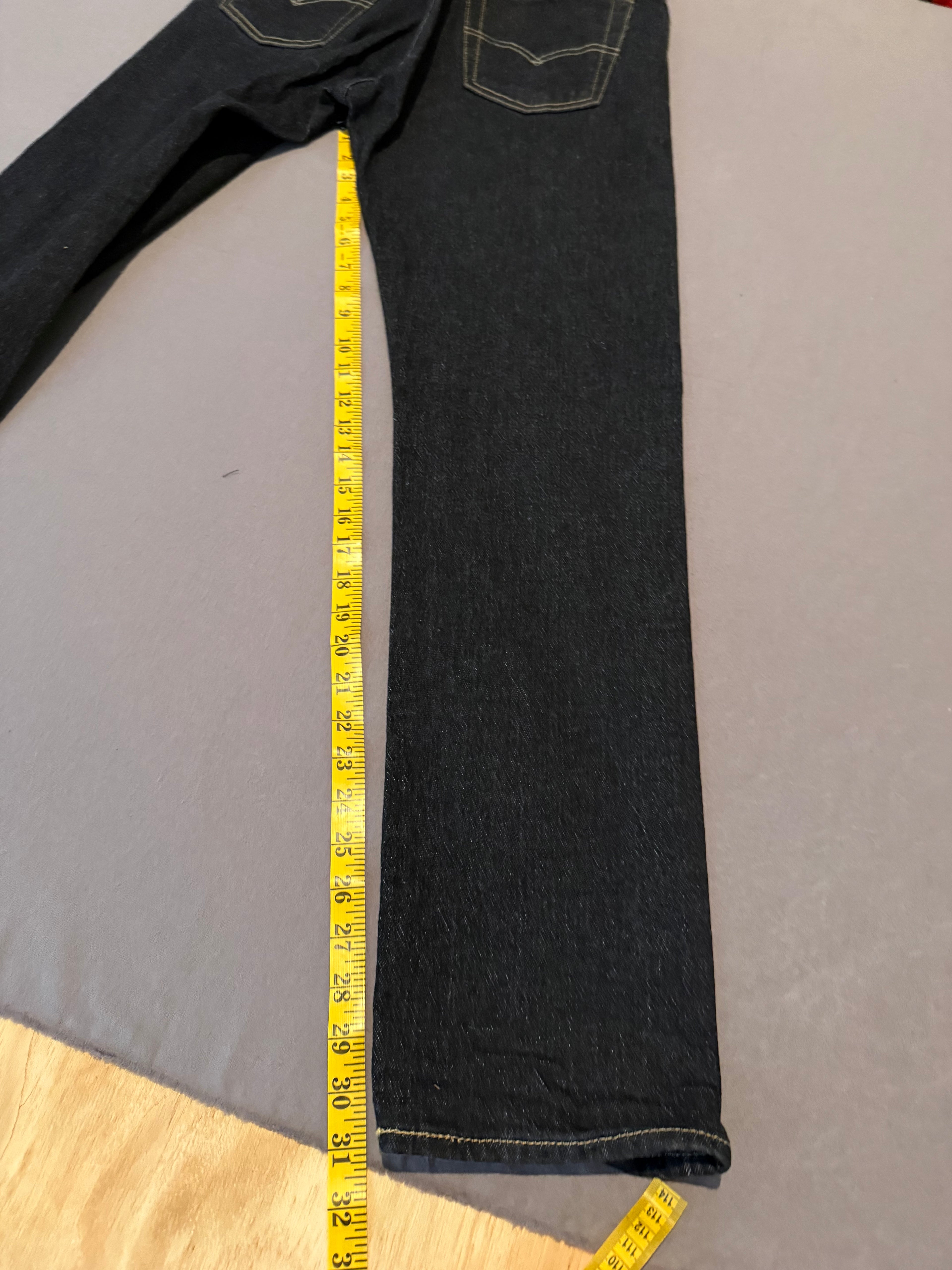 Levi’s 501 Original Fit Black Jeans W28 L32 Straight Leg Button Fly Denim