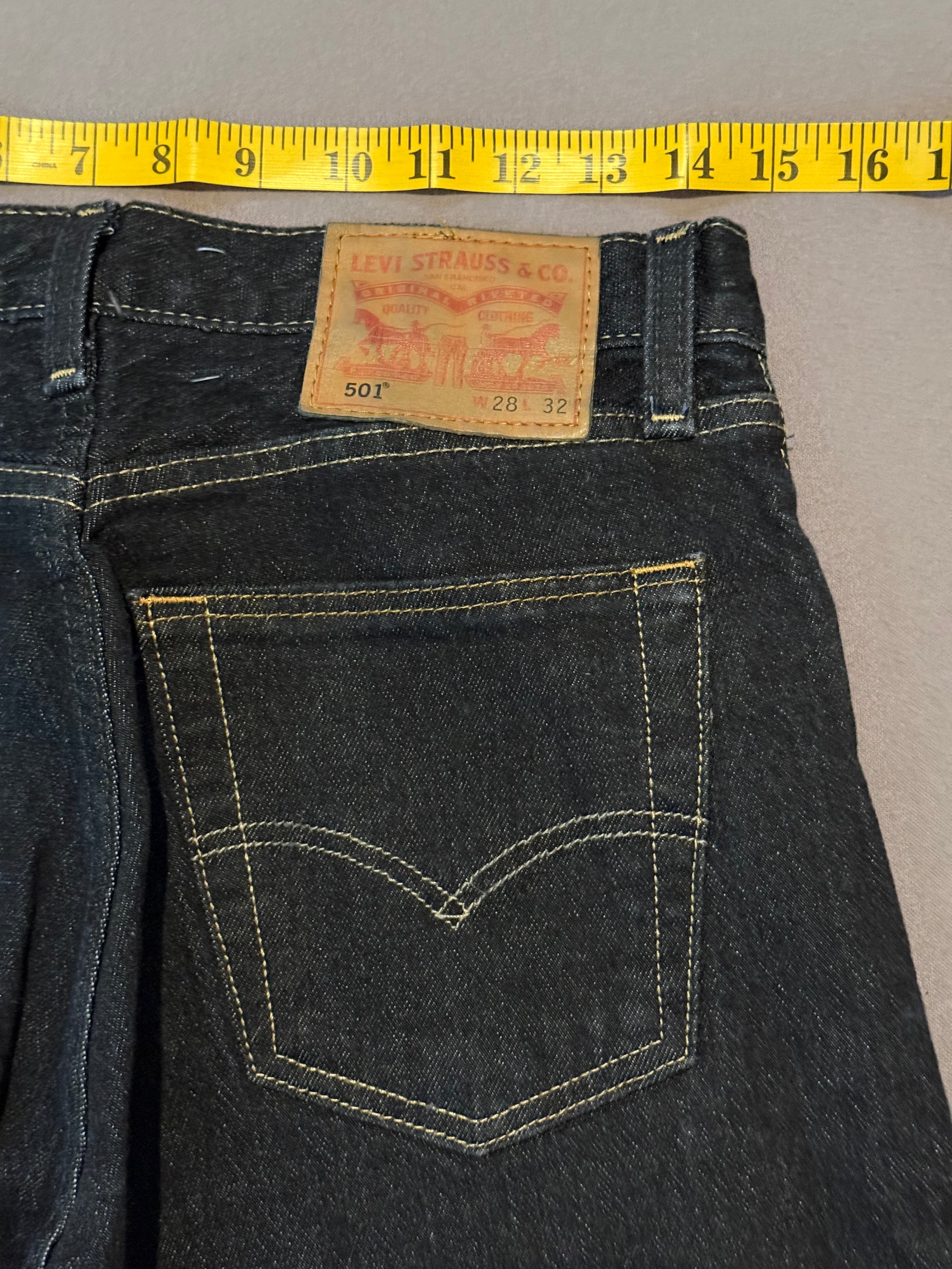 Levi’s 501 Original Fit Black Jeans W28 L32 Straight Leg Button Fly Denim