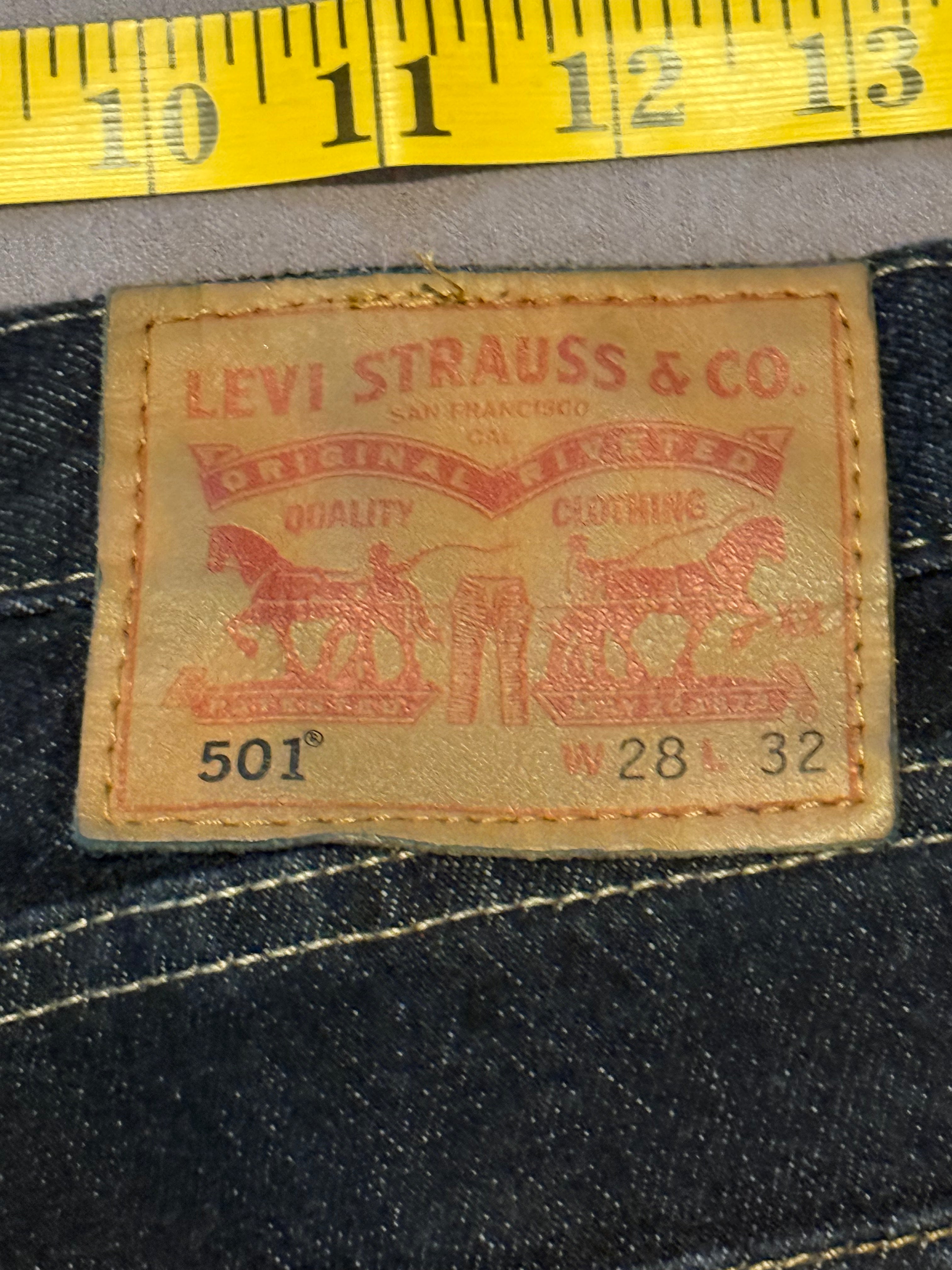 Levi’s 501 Original Fit Black Jeans W28 L32 Straight Leg Button Fly Denim